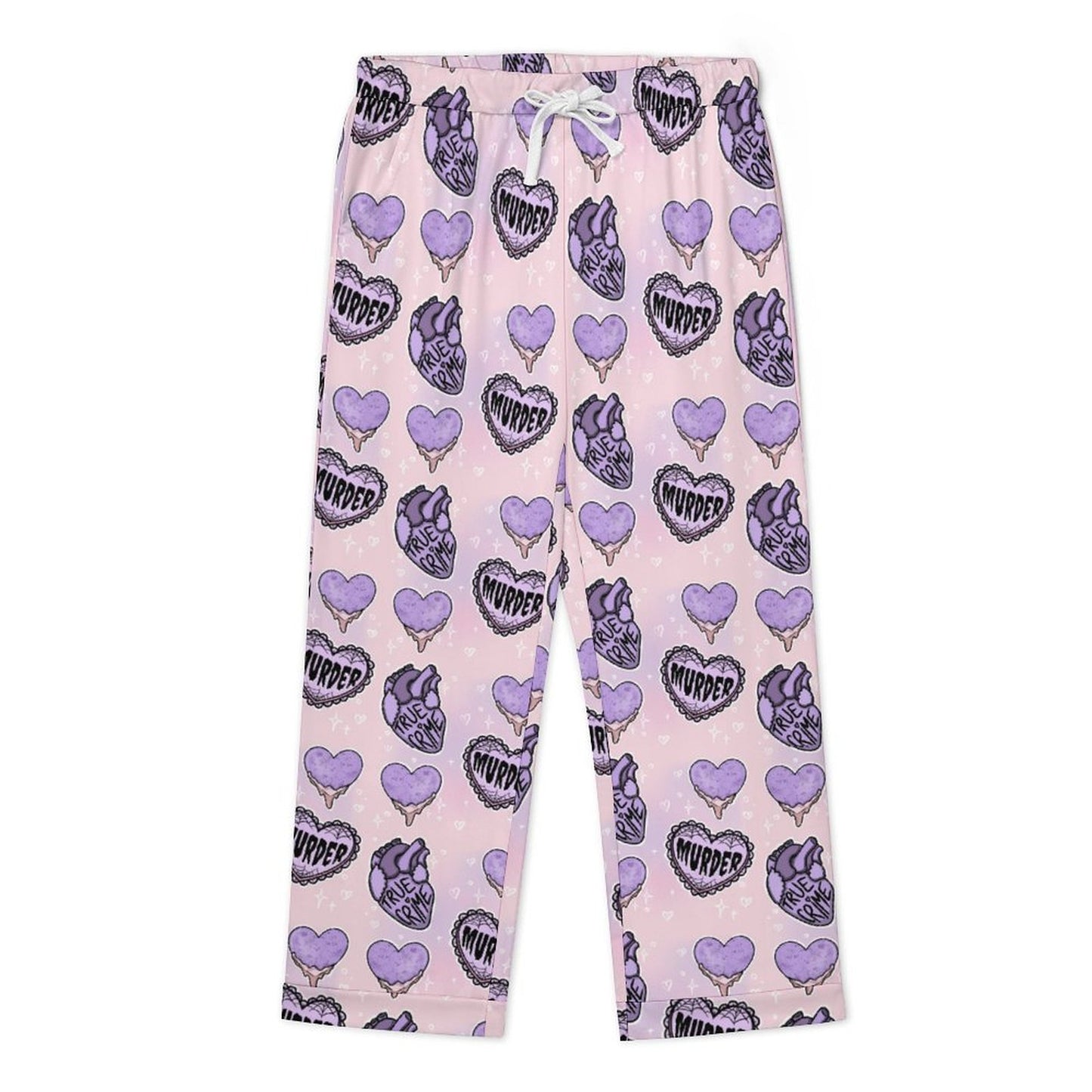 Long Pajama Sets - Purple Murder Hearts