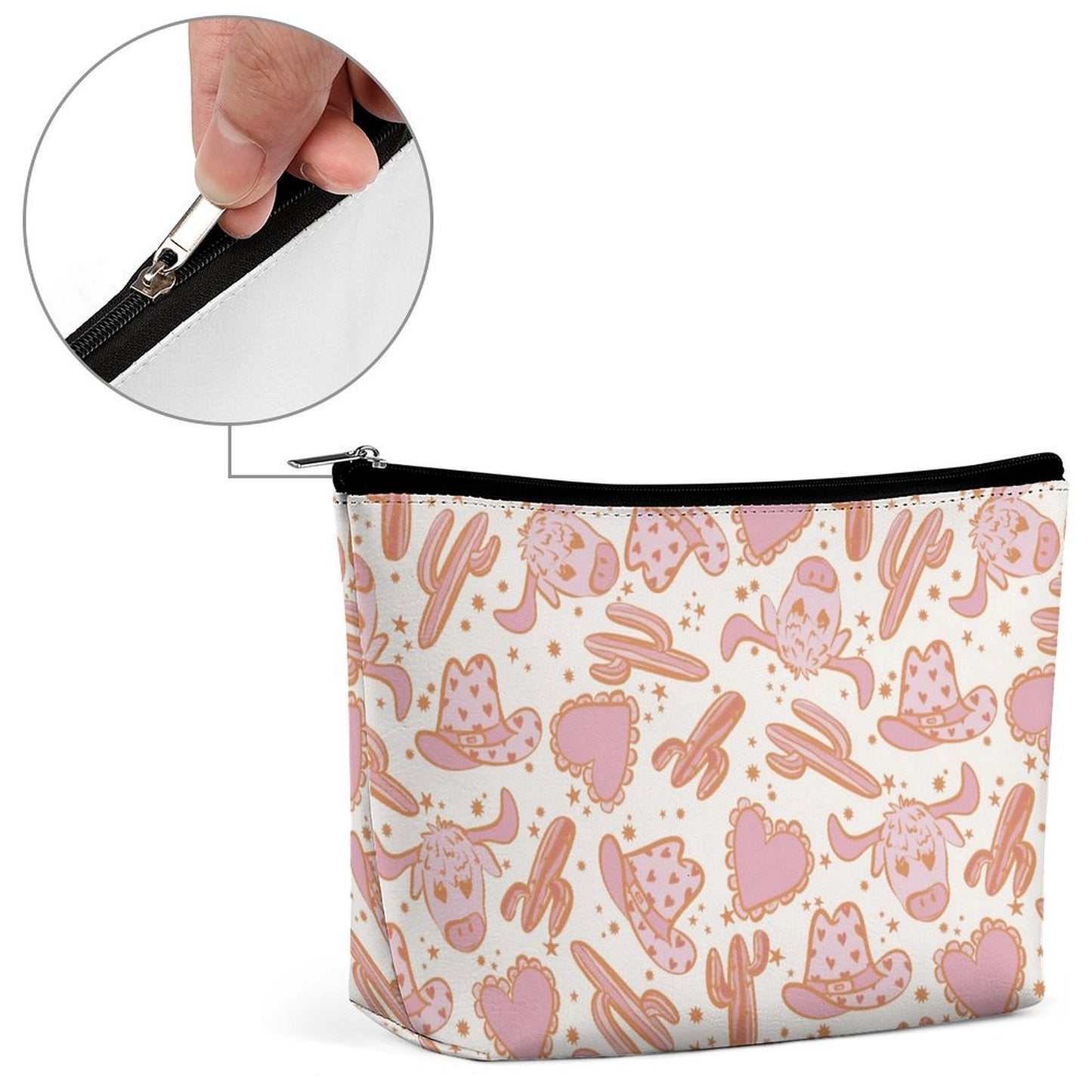 Cosmetic Bag - Western Cow Design