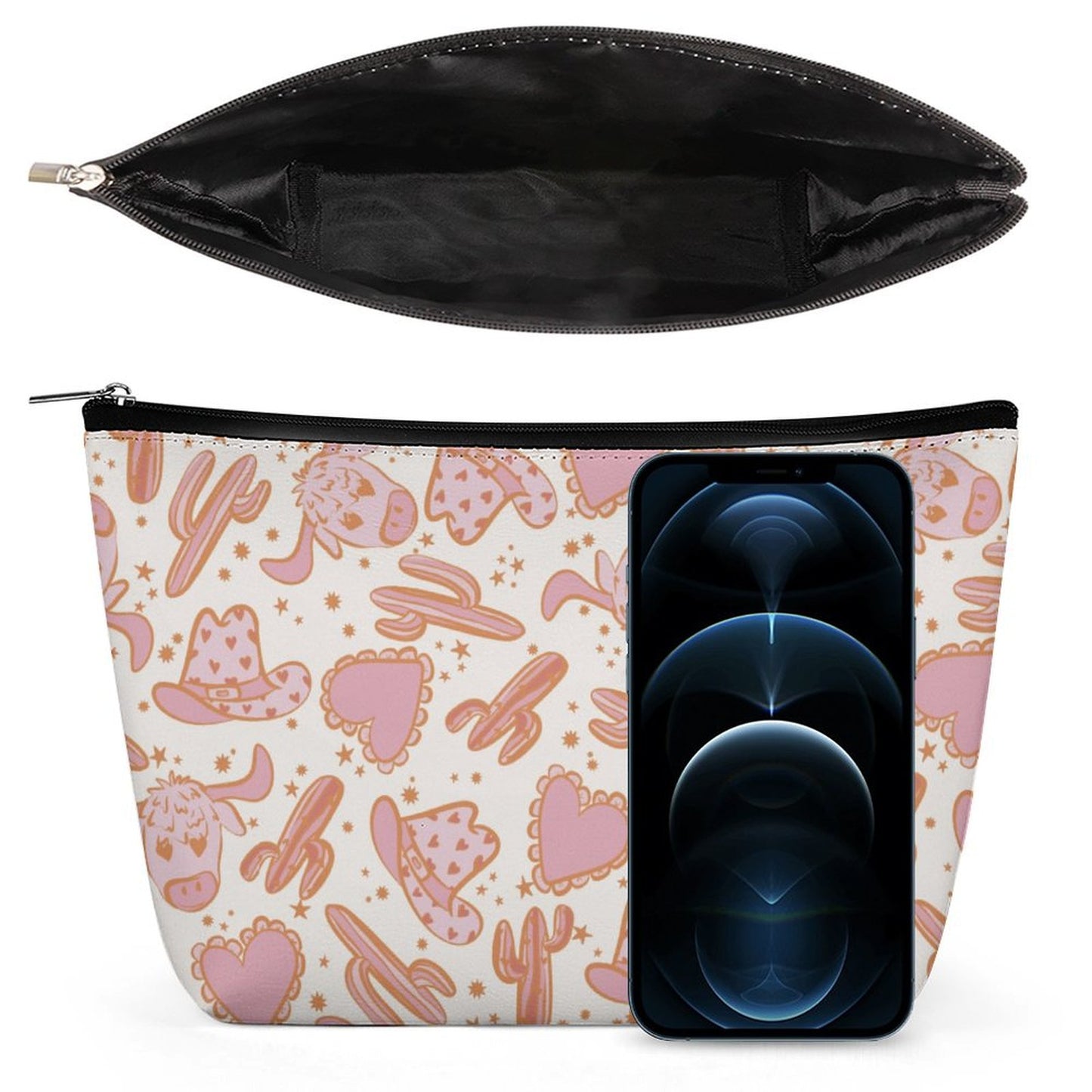 Cosmetic Bag - Western Cow Design