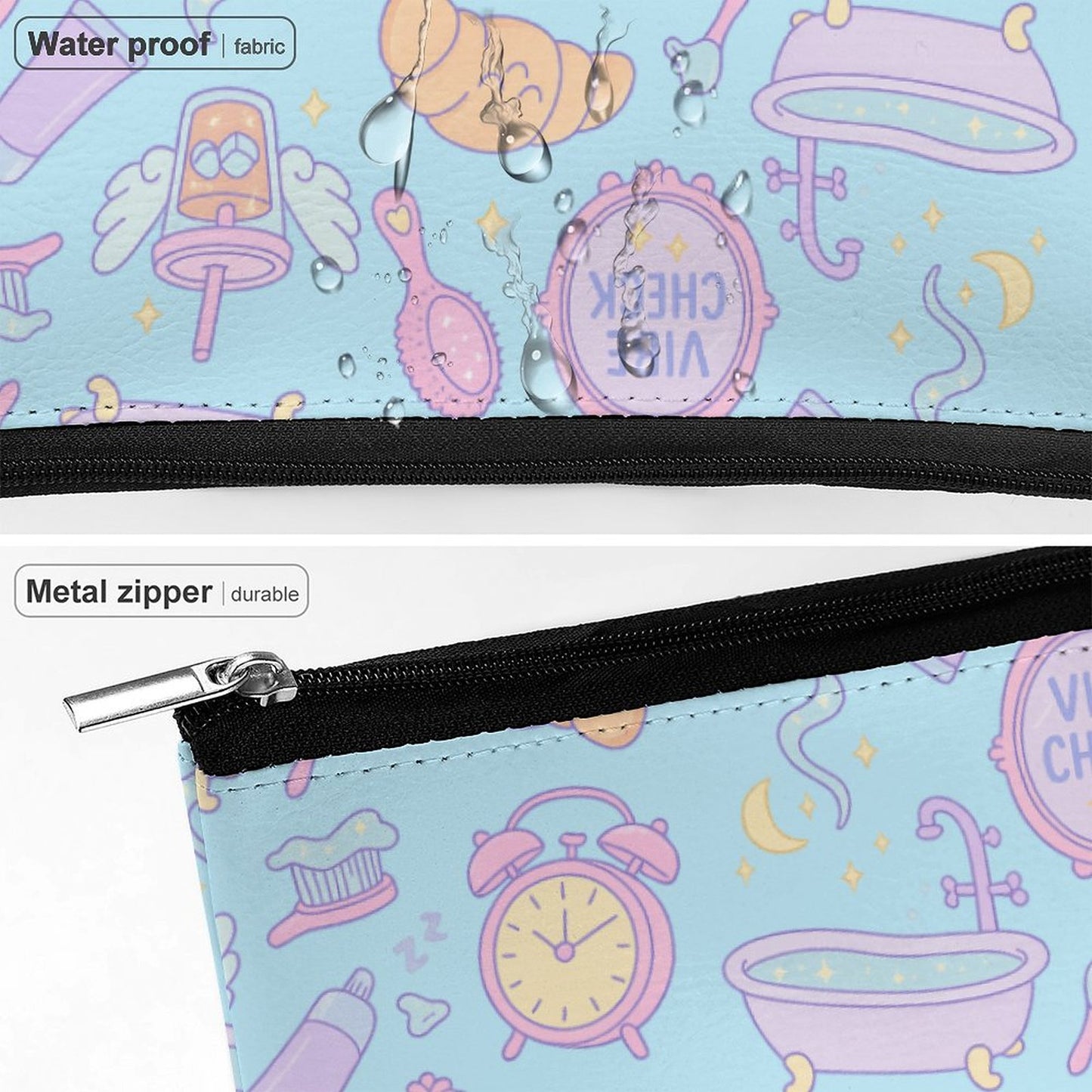 Cosmetic Bag - Vibe Check - Pastel Blue