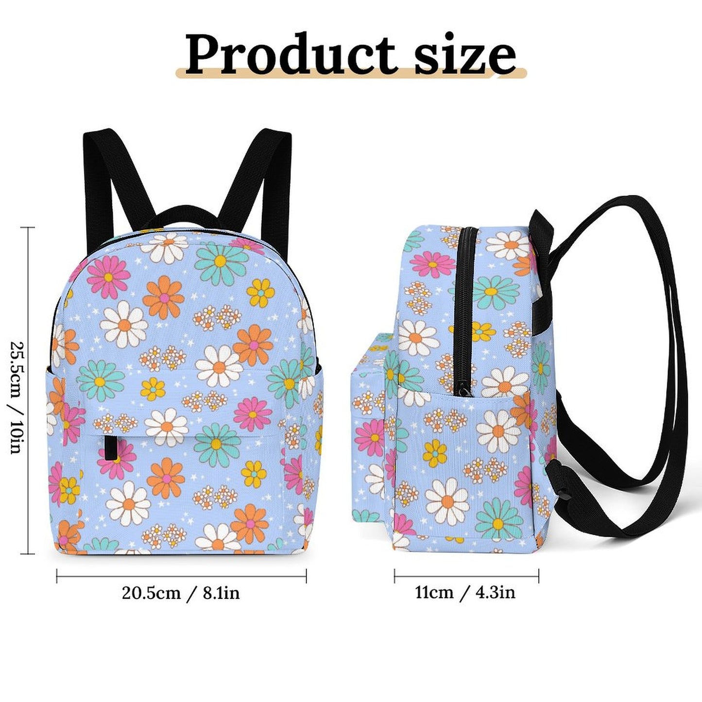 Mini Backpack - Blue Flower Print