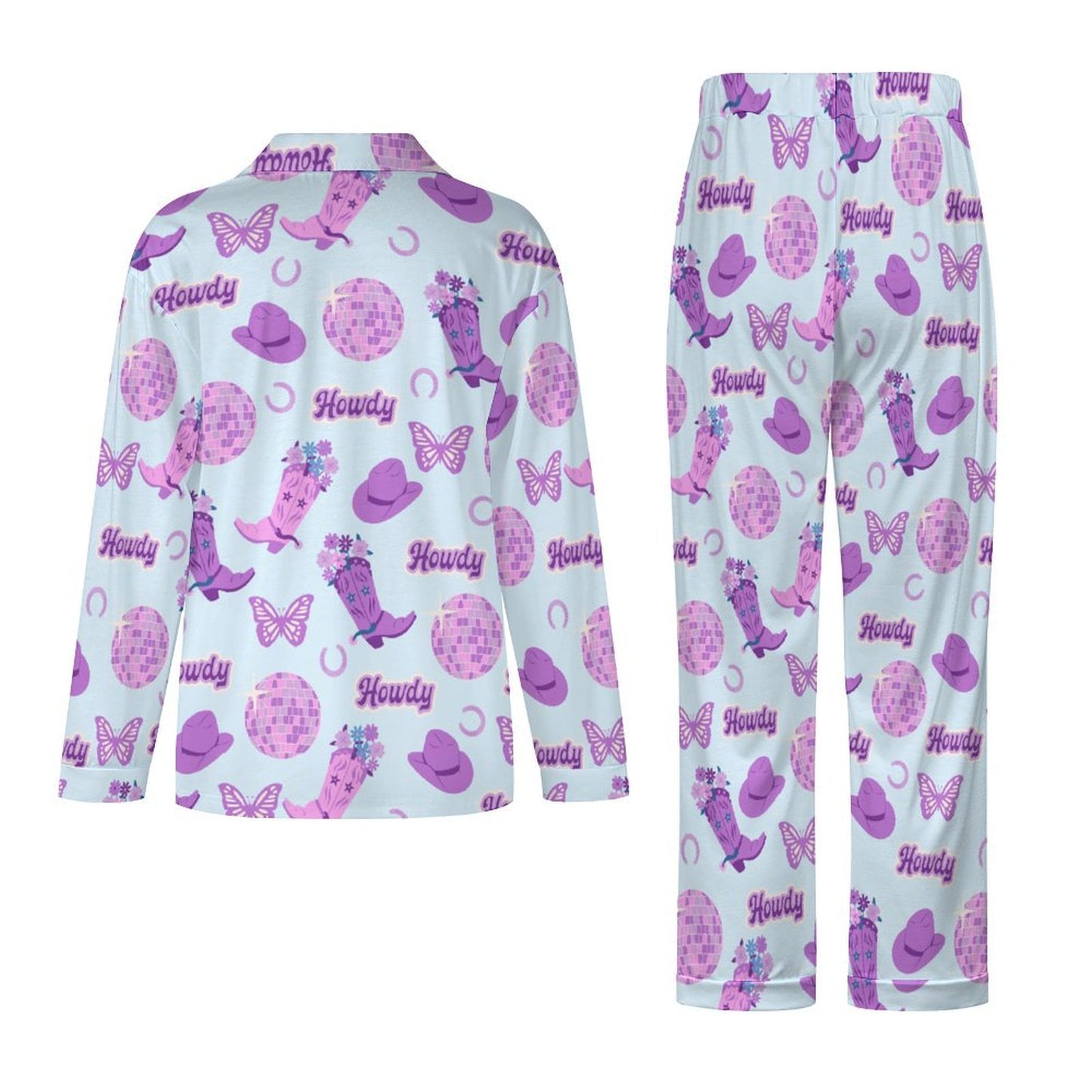 Long Pajama Set - Purple Disco Cowgirl