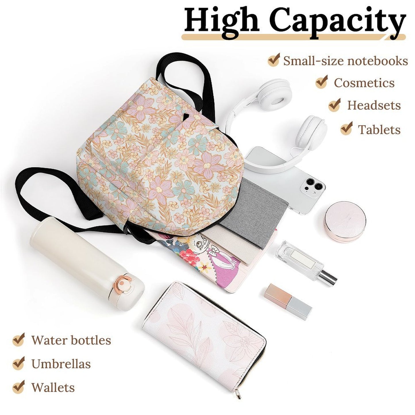 Mini Backpack - Pastel Flowers