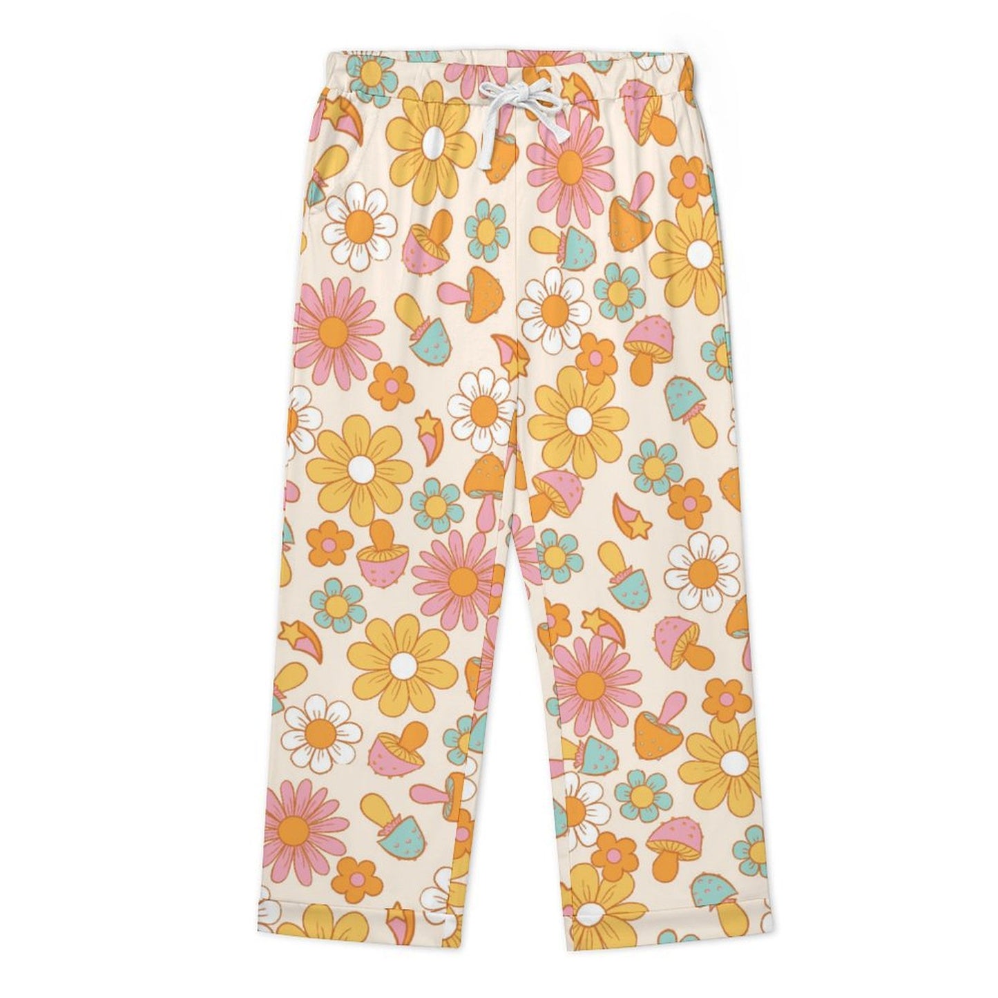 Long Pajama Set - Mushrooms & Flowers