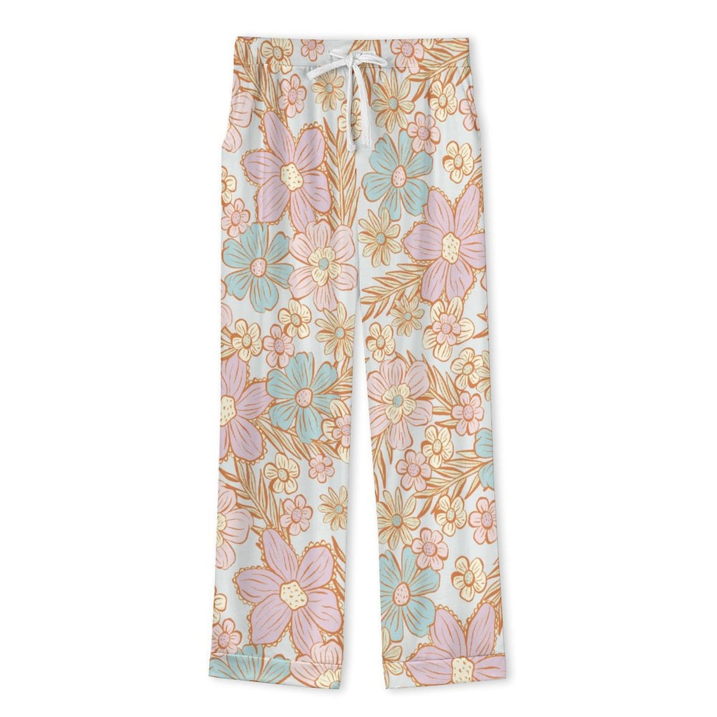 Long Pajama Set - Pastel Flowers