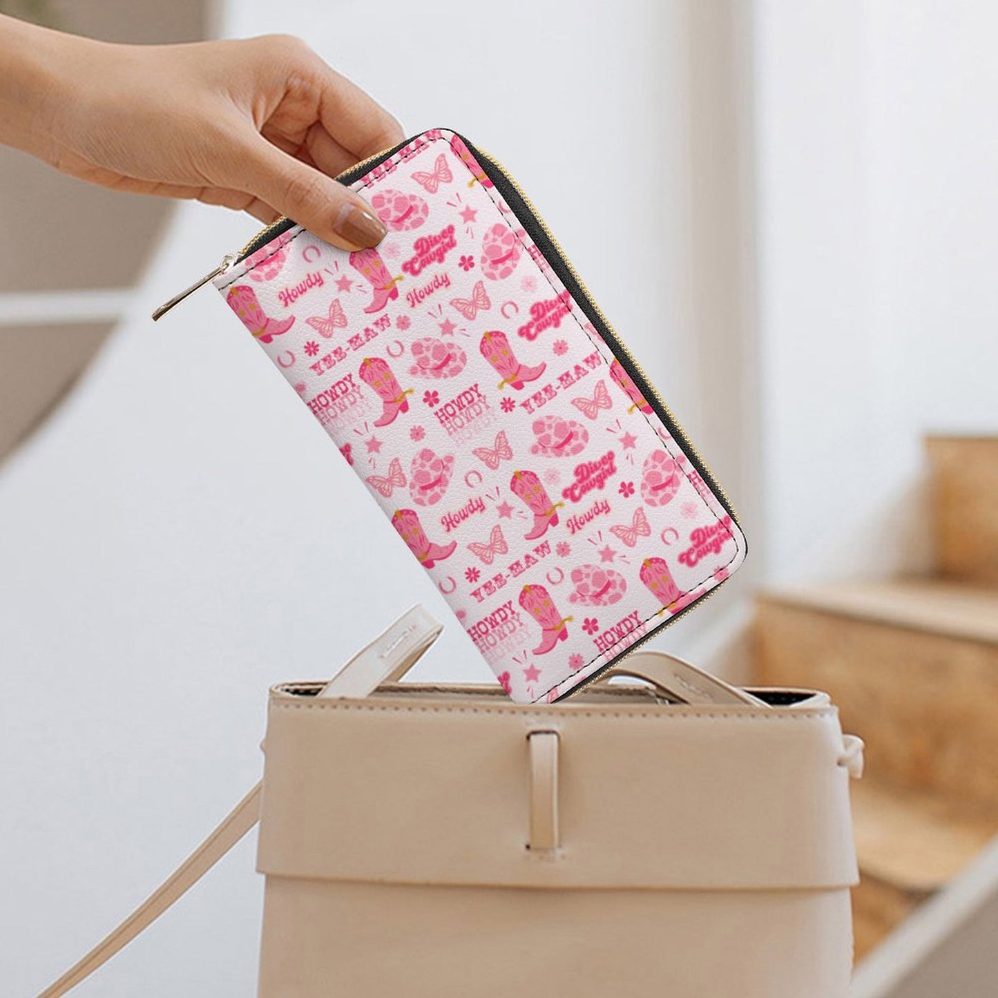 Zipped Wallet - Cowgirl Yee Haw