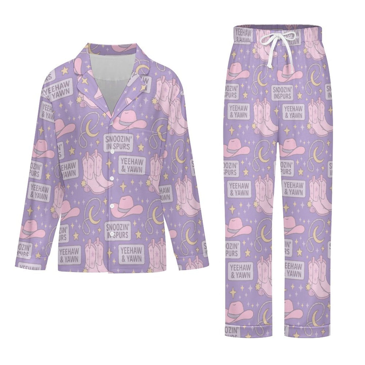 Long Pajama Set - Snoozin' In Spurs