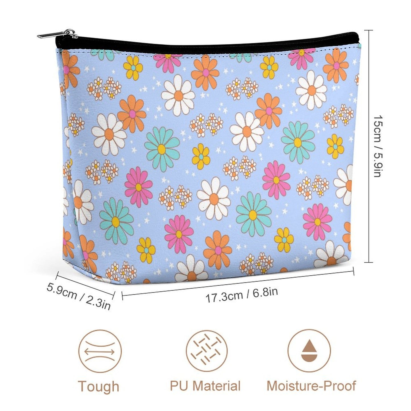 Cosmetic Bag - Blue Flower Print