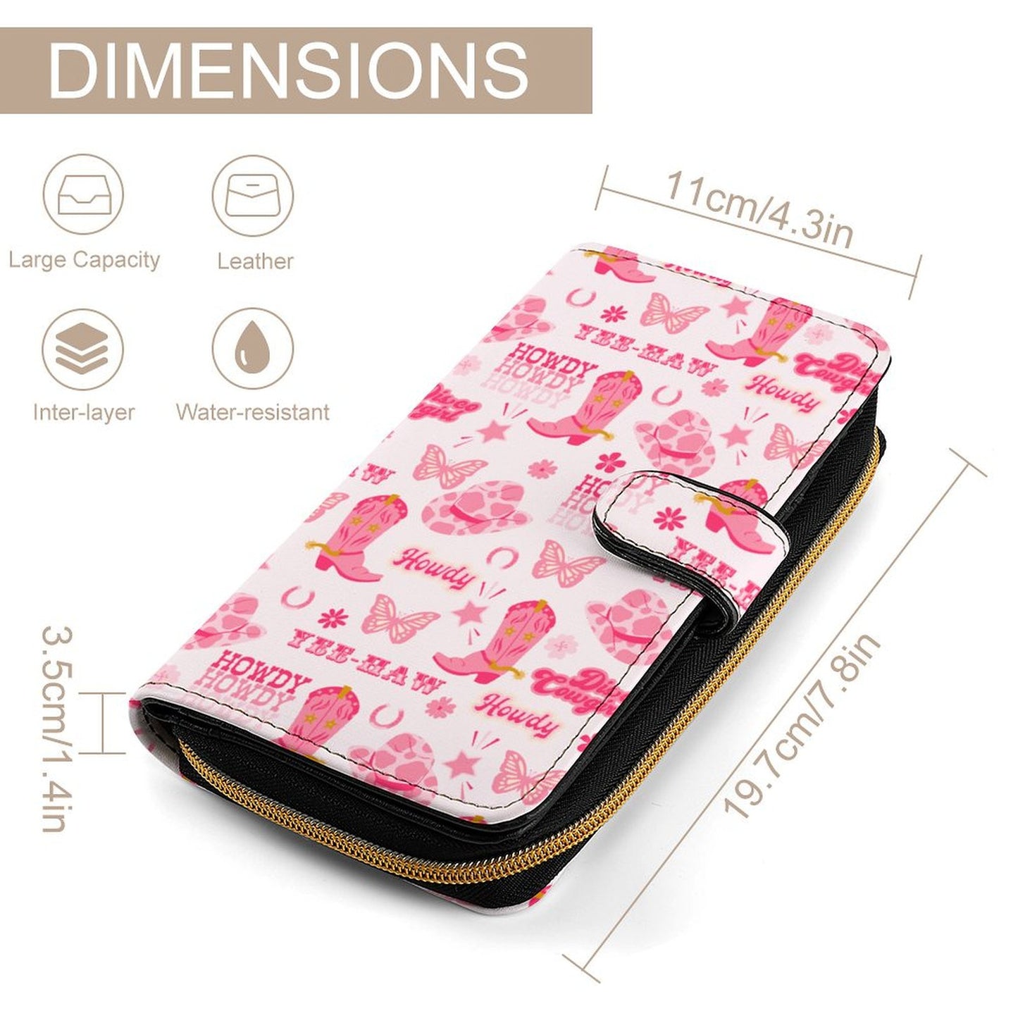 Leather Wallet - Cowgirl Yee Haw