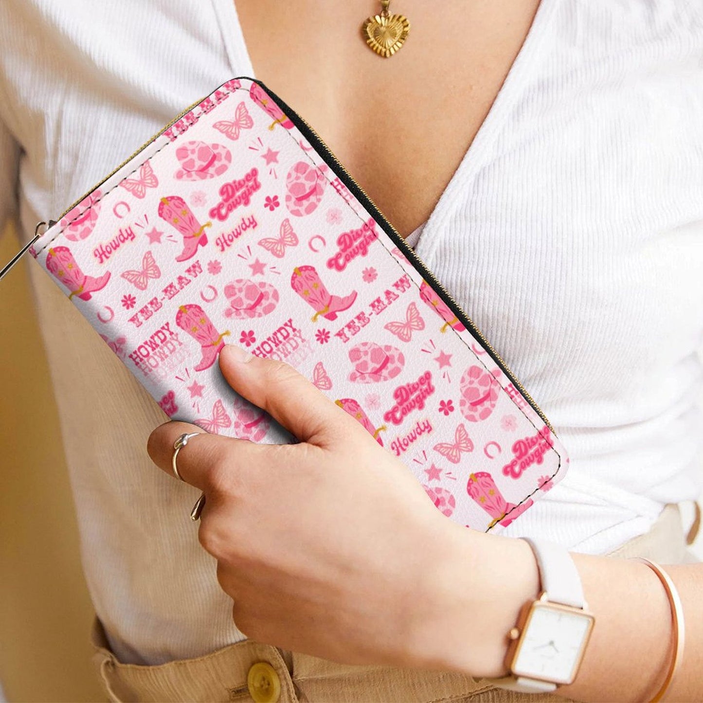 Zipped Wallet - Cowgirl Yee Haw