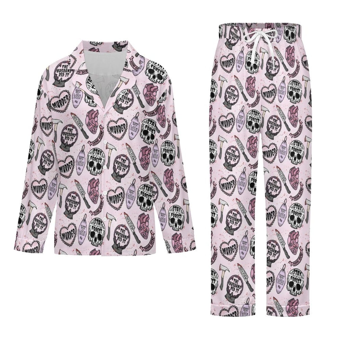 Long Pajama Set - Light Pink True Crime Junkie