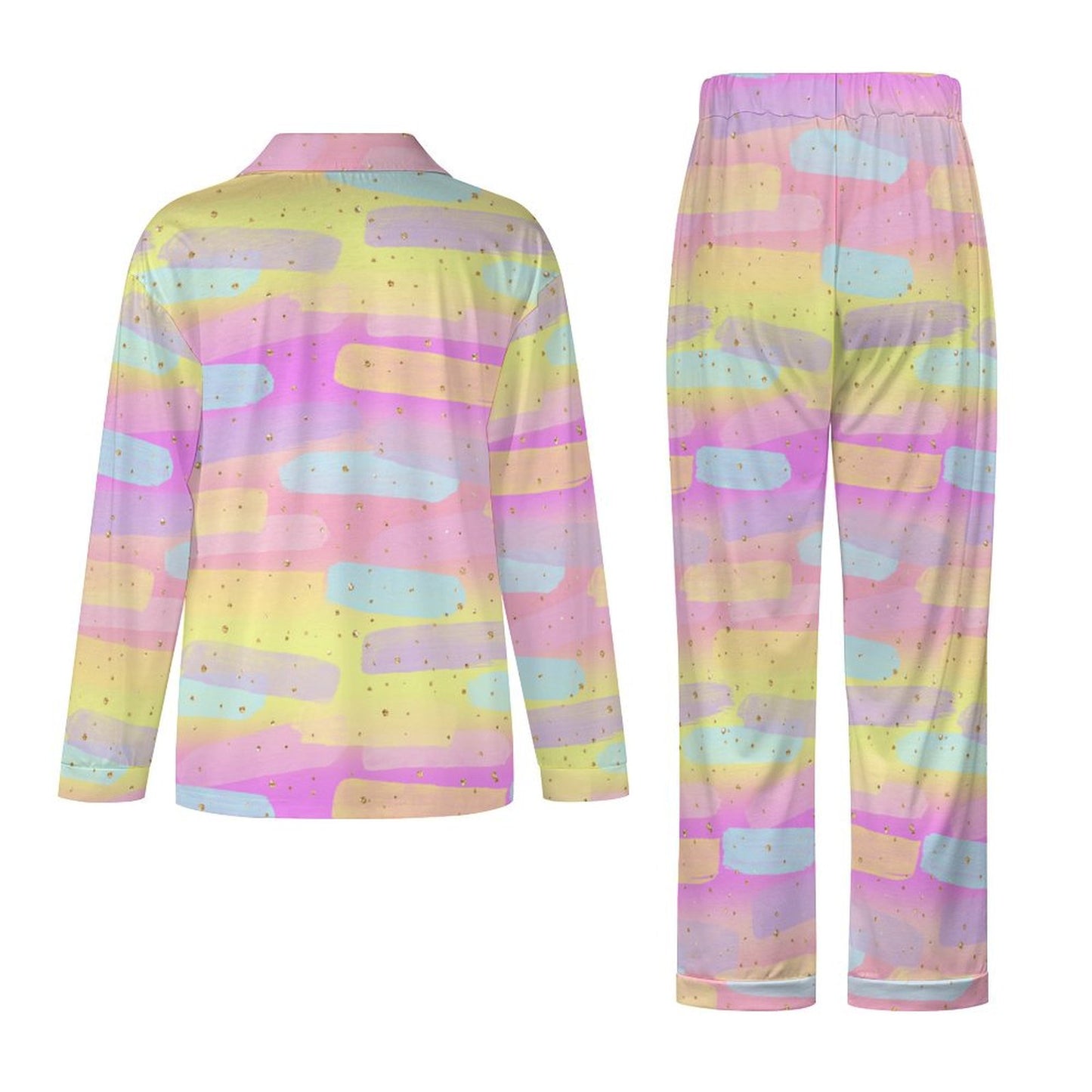 Long Pajama Set - Pastel Paints Print