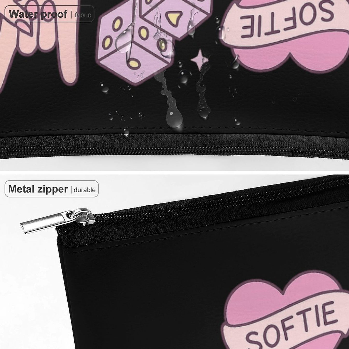 Cosmetic Bag - Black - Built Different