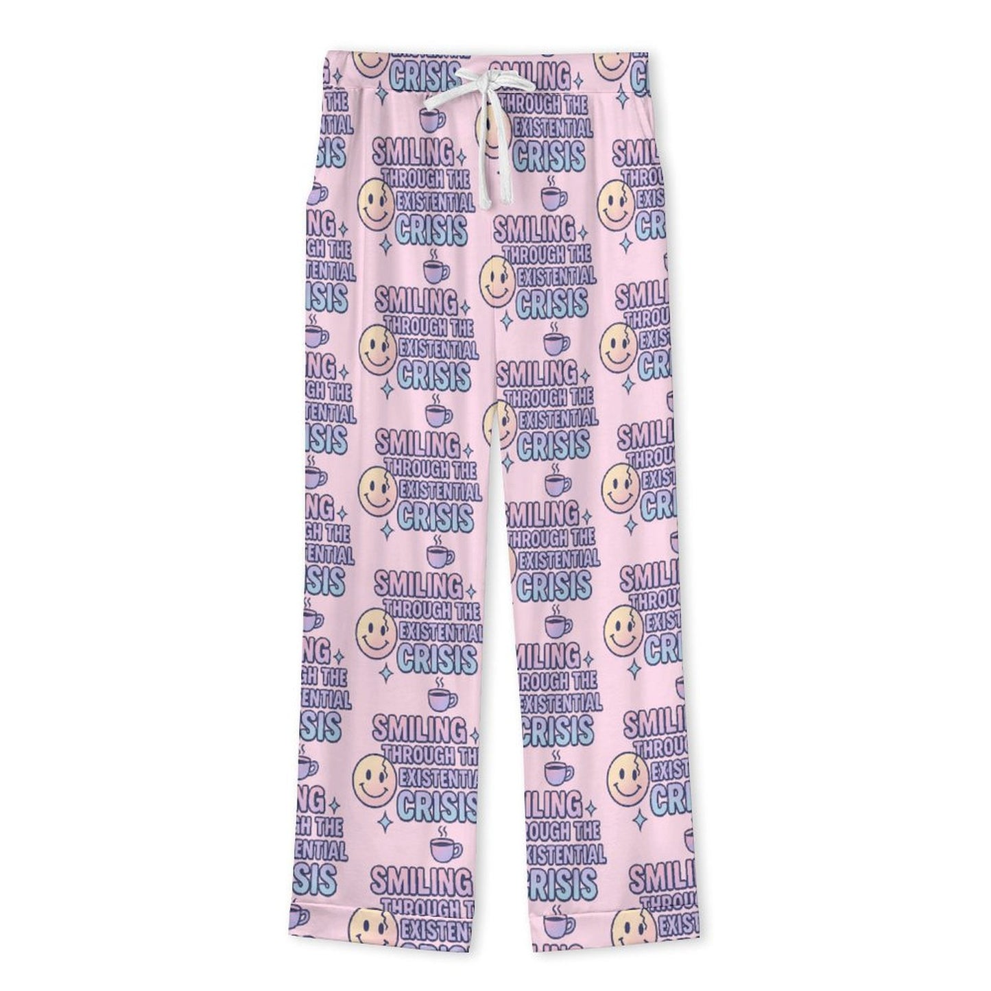 Long Pajama Sets - Smiling through the existential crisis