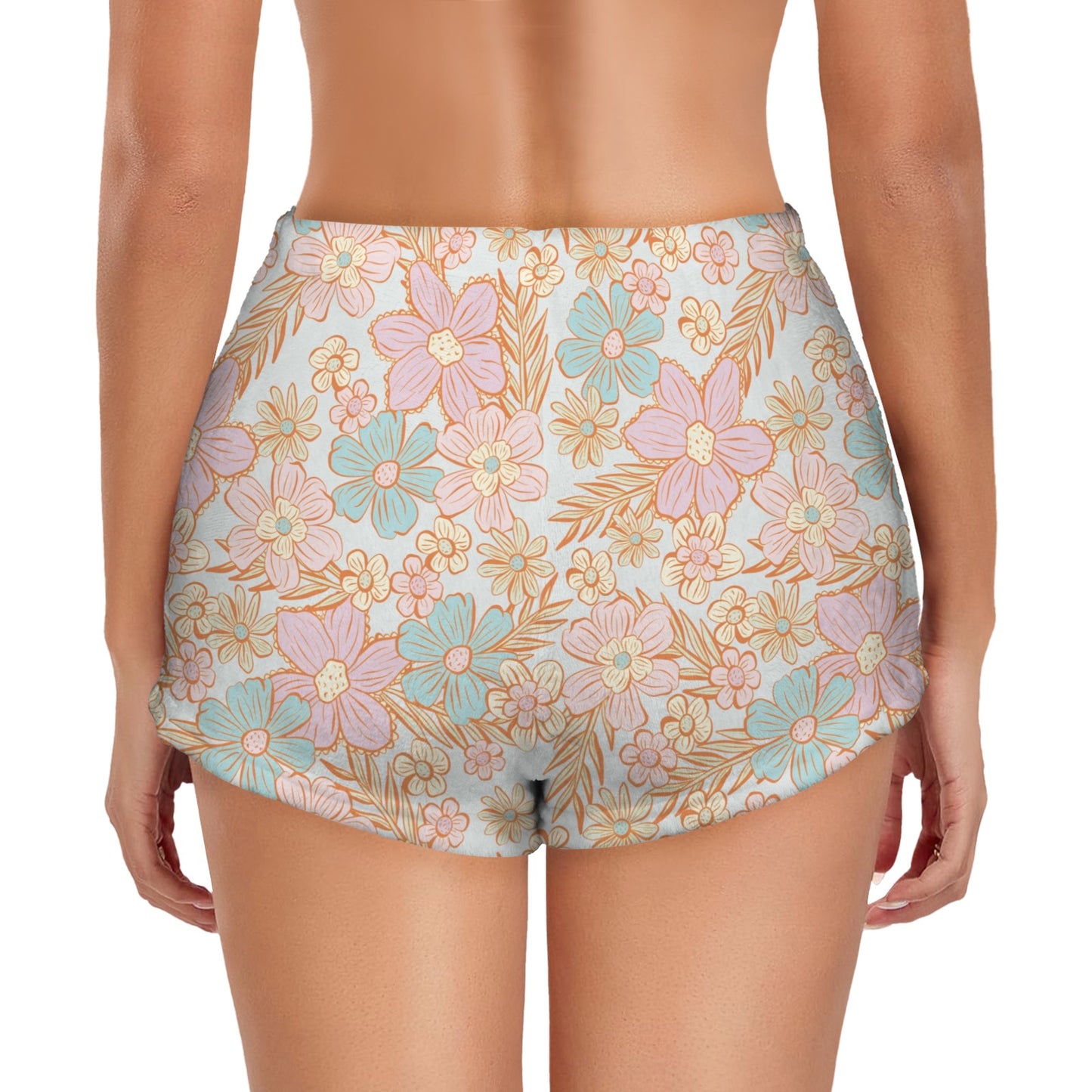 Flannel PJ Shorts - Pastel Flower Print