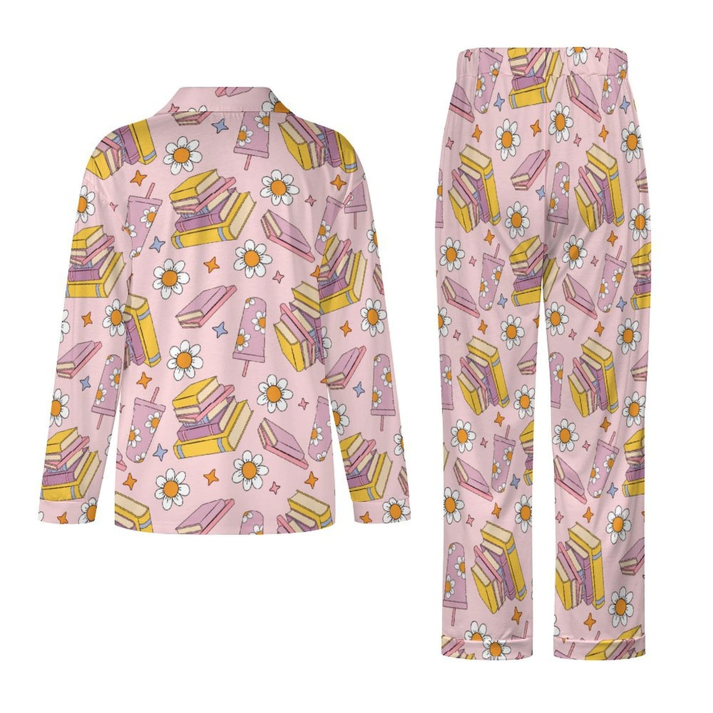 Long Pajama Set - Books & Coffee