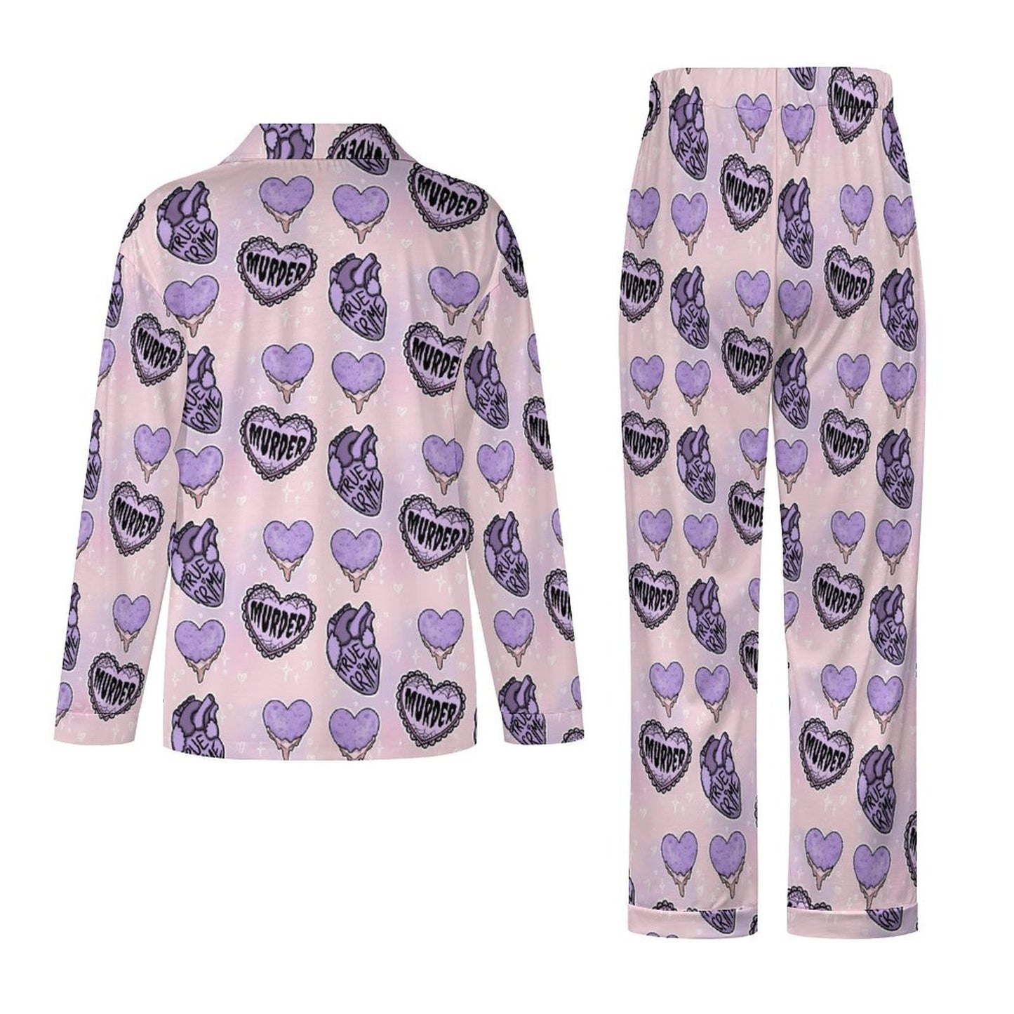 Long Pajama Sets - Purple Murder Hearts