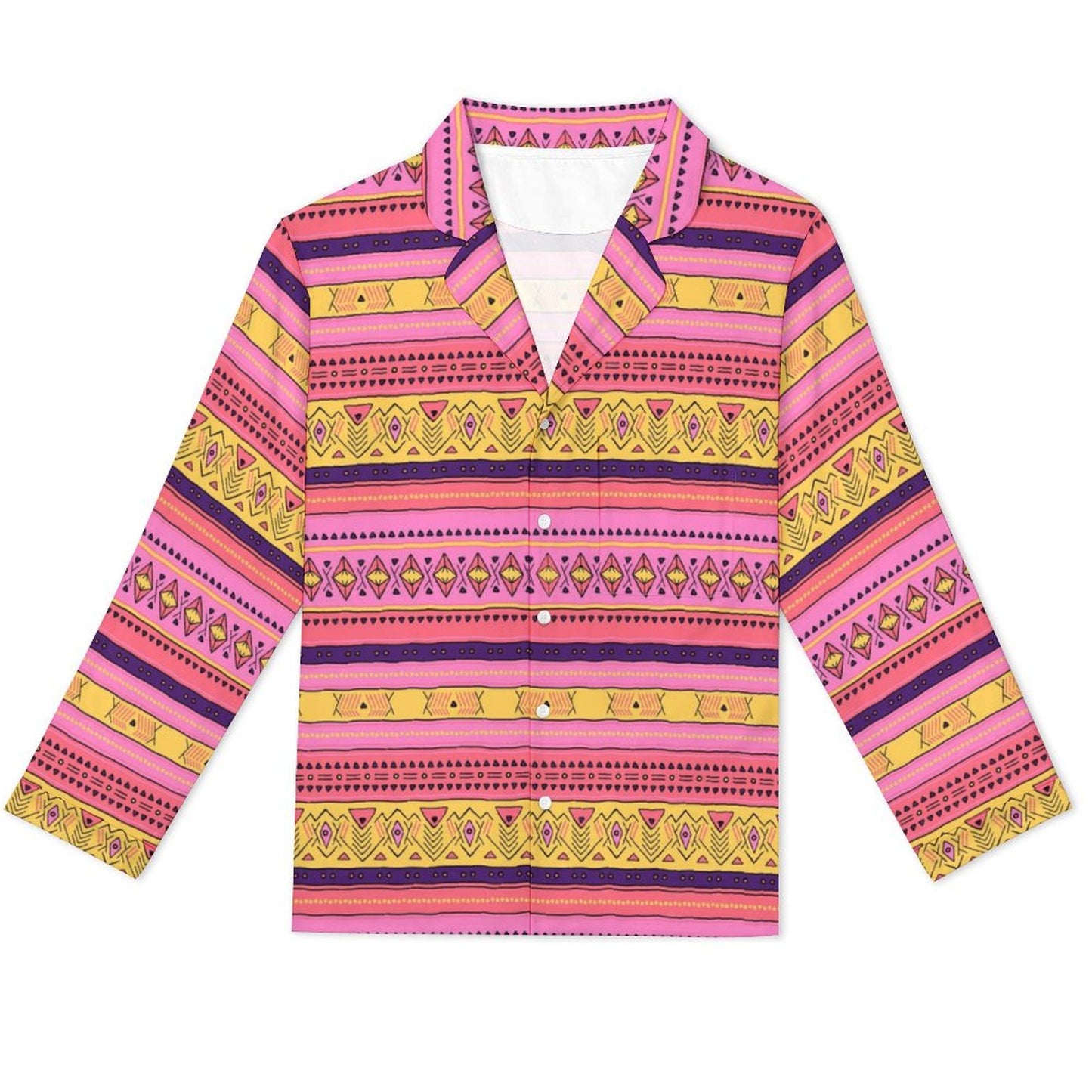 Long Pajama Set - Pink & Gold Pattern