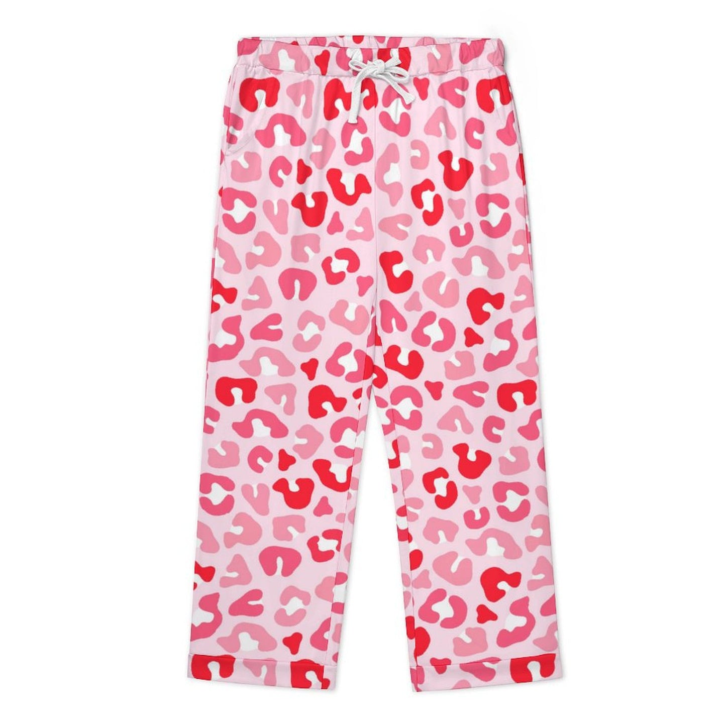 Long Pajama Set - Pink Leopard Print