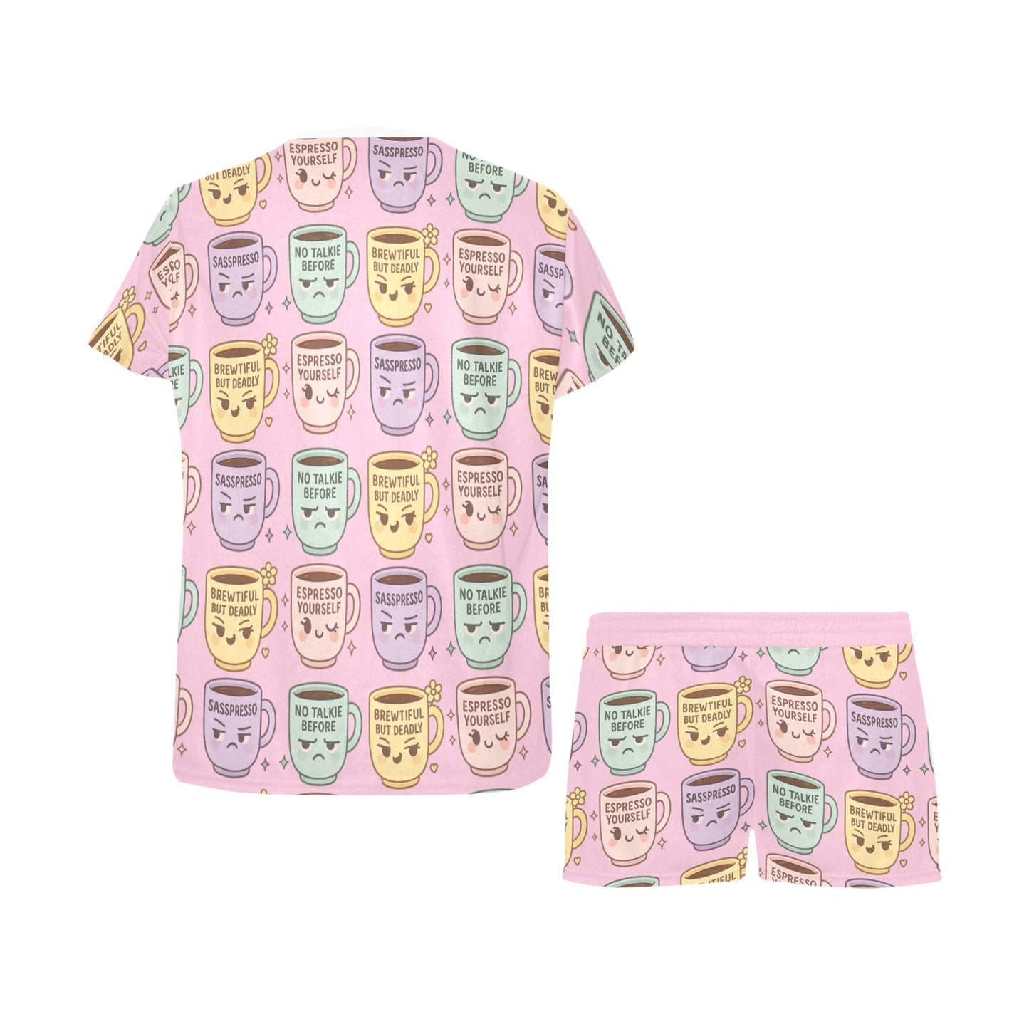 Short Pajama Set - Sassy Cups Women's Short Pajama Set