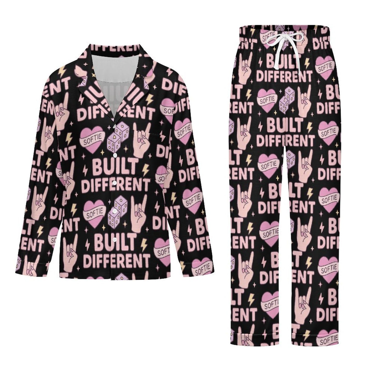 Long Pajama Set - Black - Built Different
