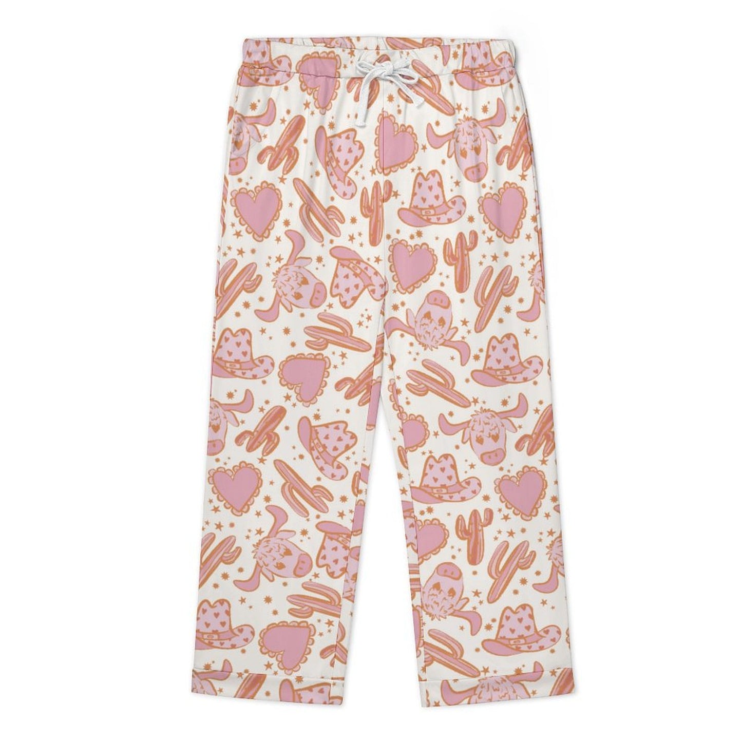 Long Pajama Set - Cute Western Cow