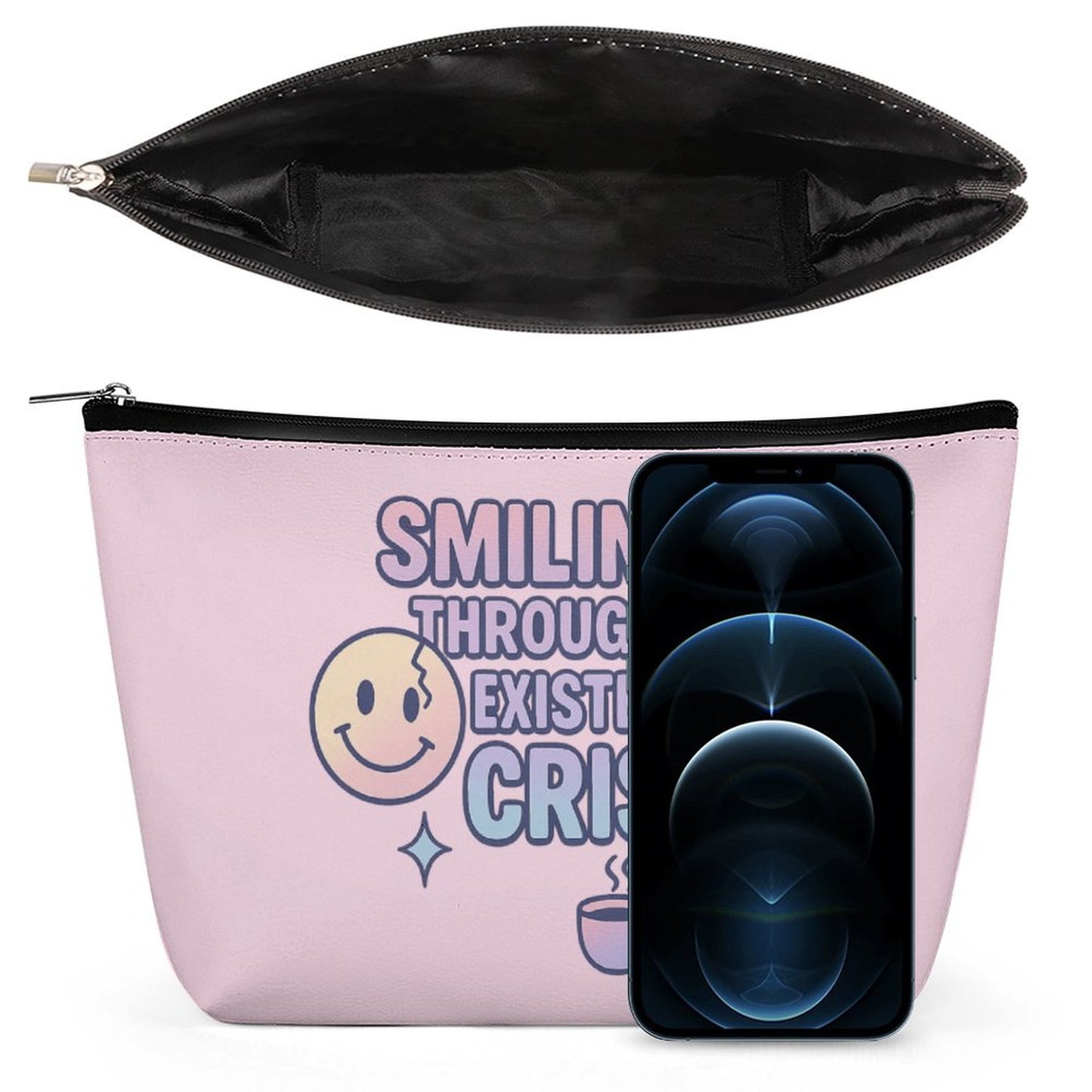 Cosmetic Bag - Smiling through the existential crisis