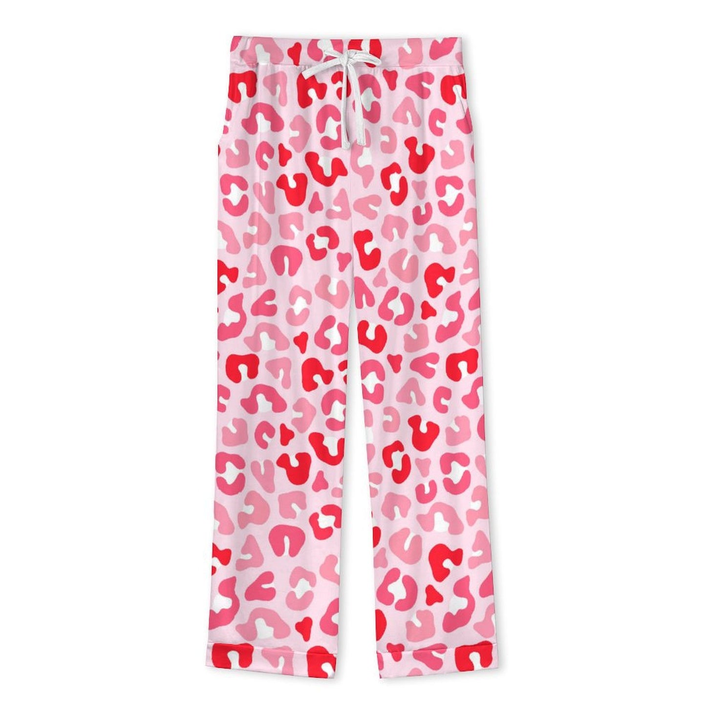 Long Pajama Set - Pink Leopard Print