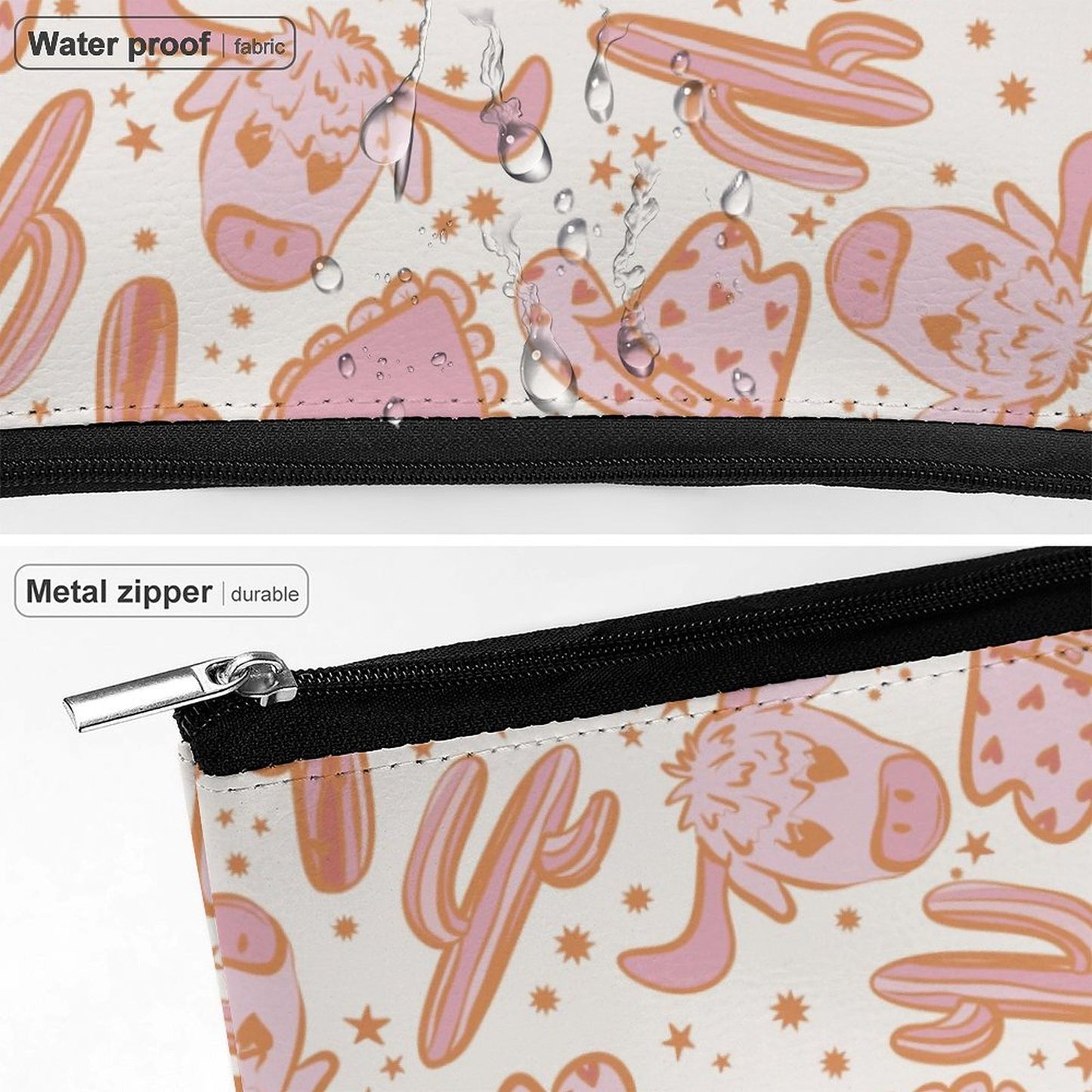 Cosmetic Bag - Western Cow Design
