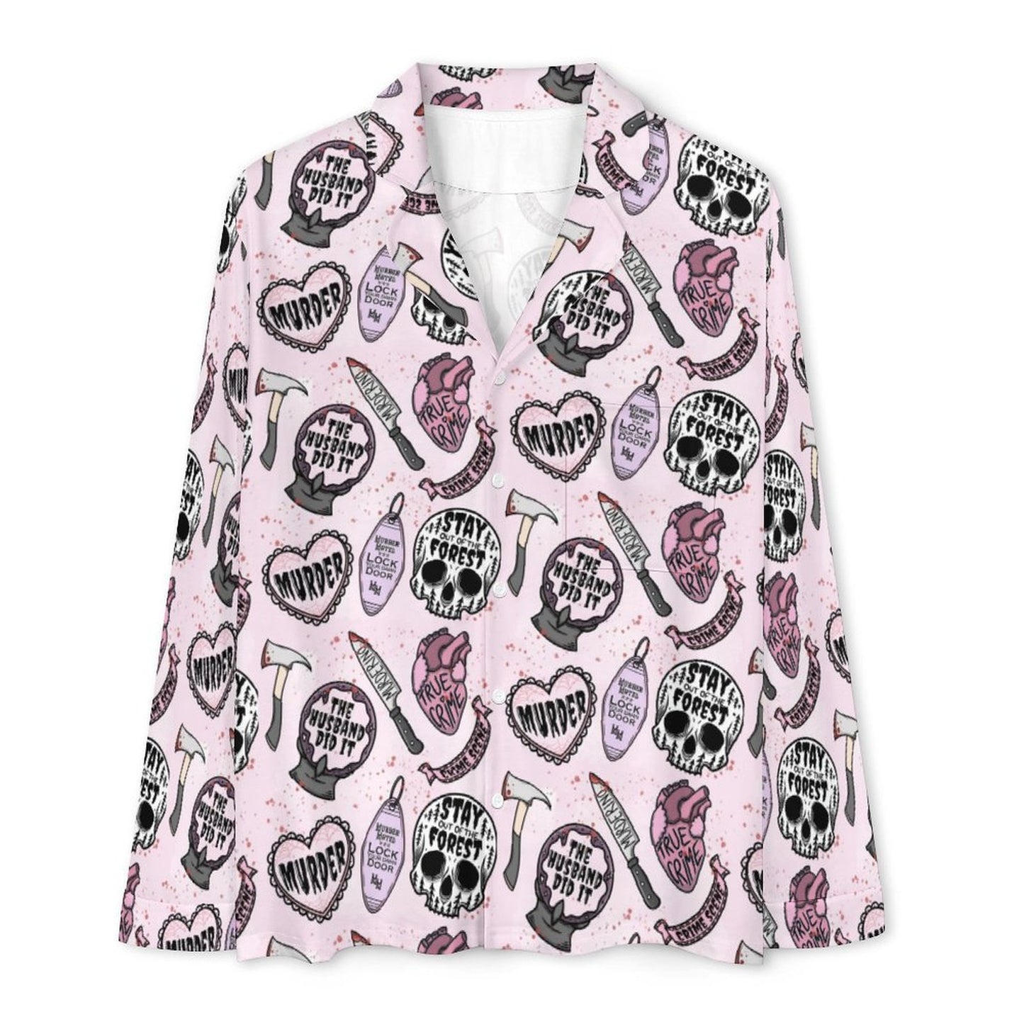 Long Pajama Set - Light Pink True Crime Junkie
