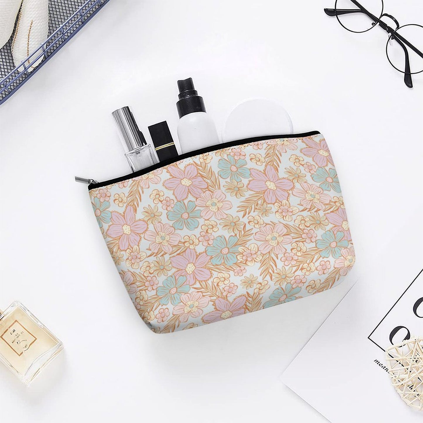 Cosmetic Bag - Pastel Floral Print