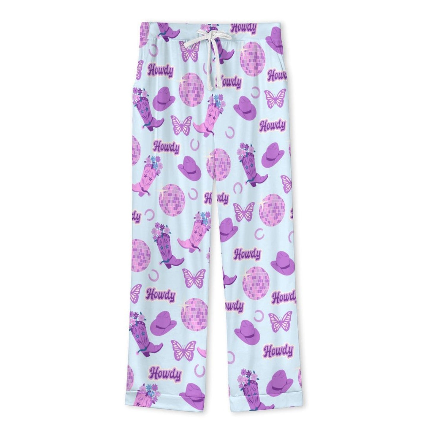 Long Pajama Set - Purple Disco Cowgirl