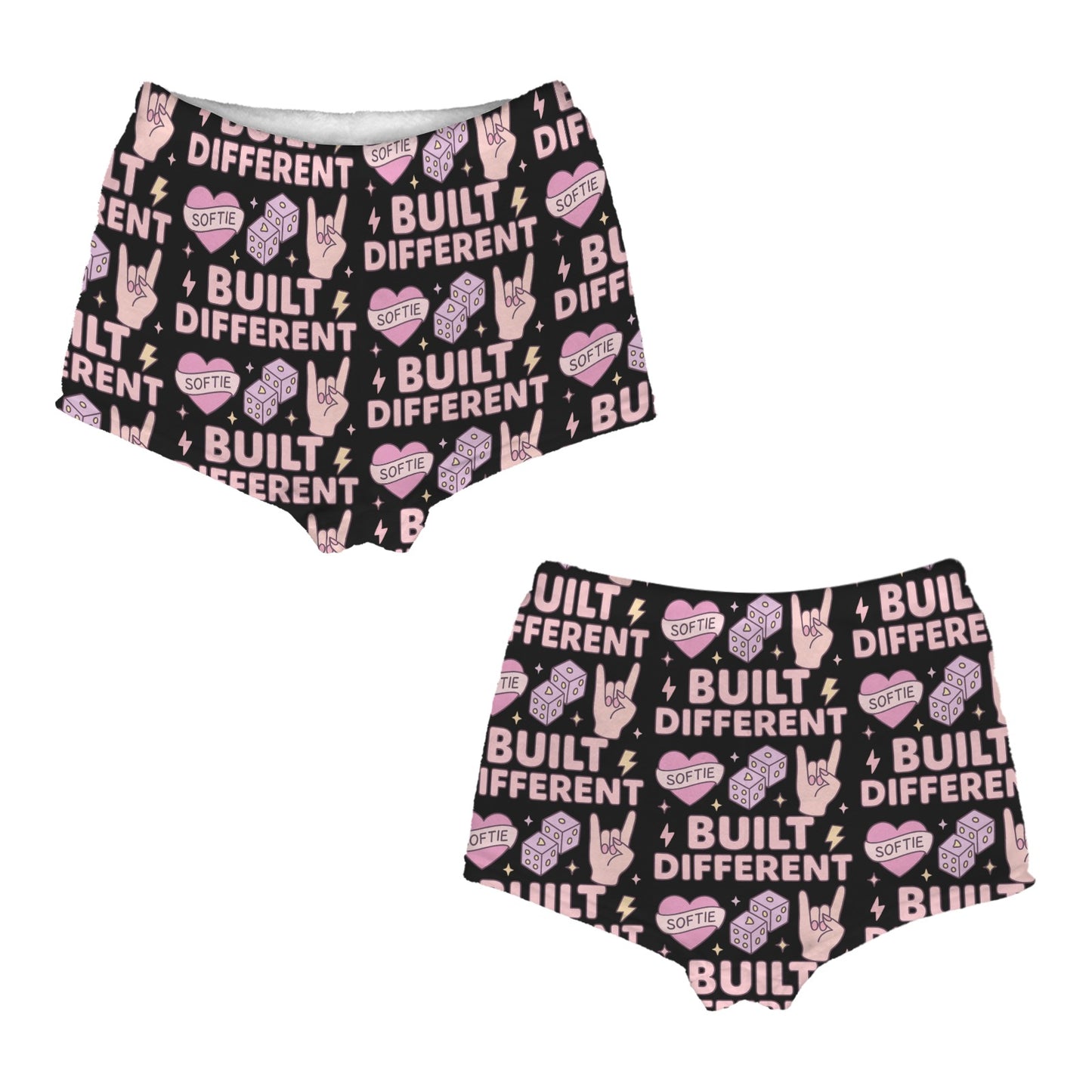 Flannel PJ Shorts - Black - Built Different