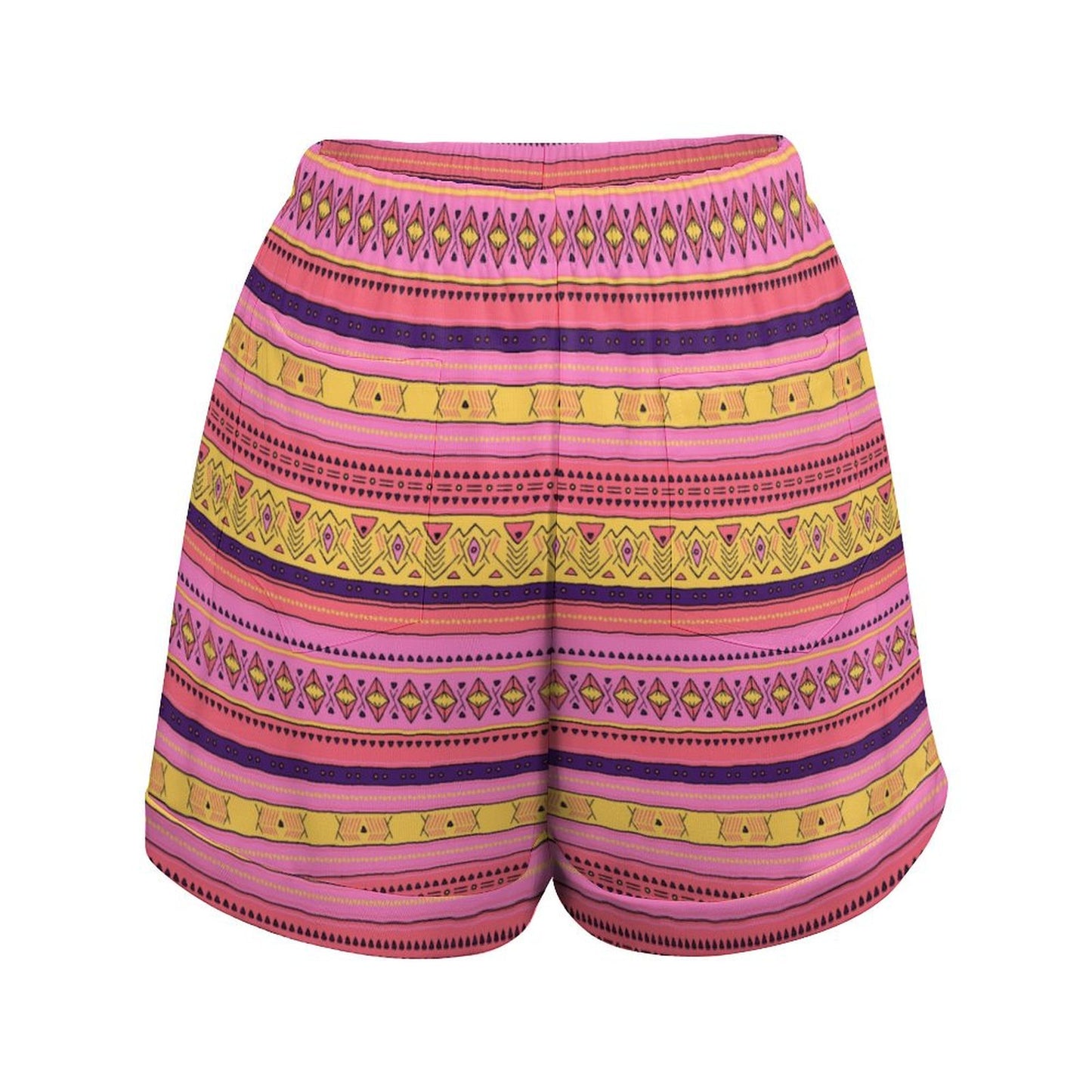 High Waisted Shorts - Pink & Gold