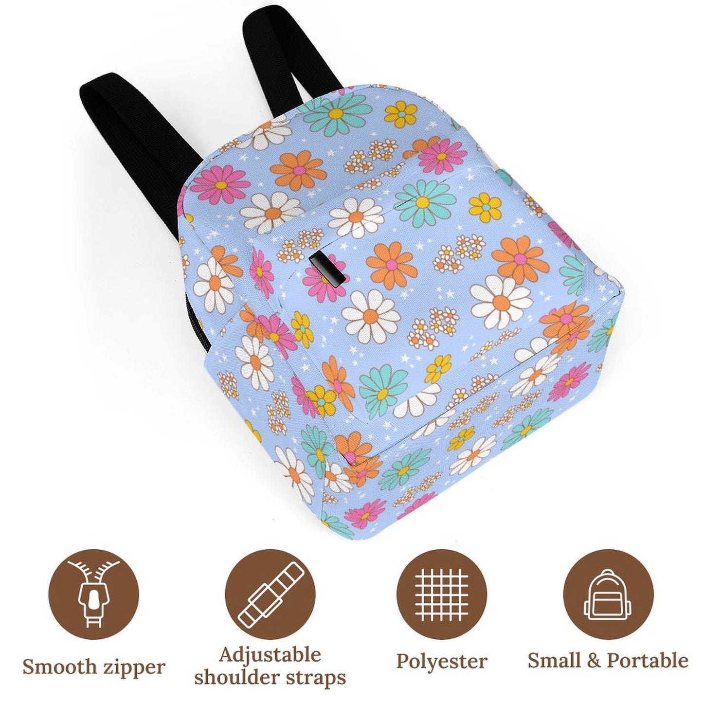 Mini Backpack - Blue Flower Print