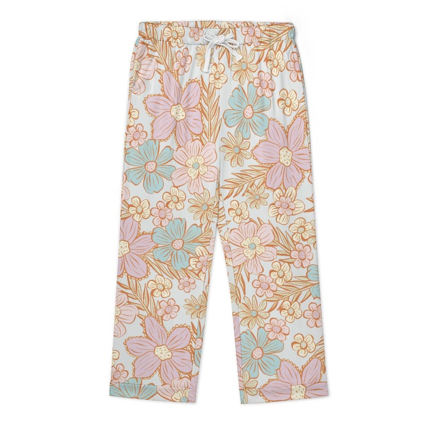 Long Pajama Set - Pastel Flowers