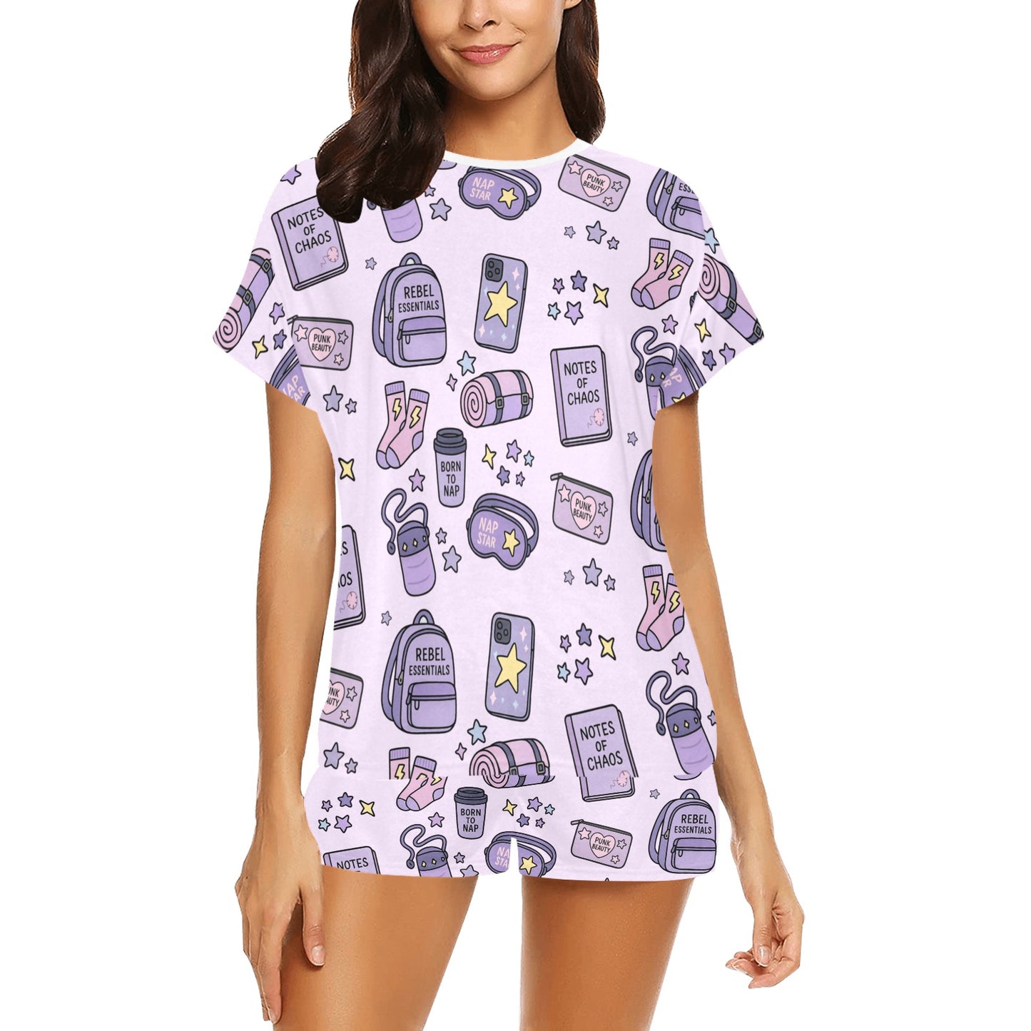 Short Pajama Set - Purple Rebel