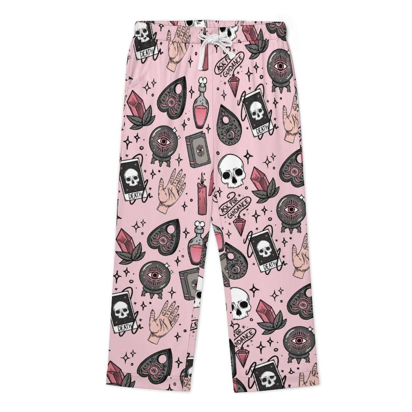 Long Pajama Set - Pinky Red Witchy Print