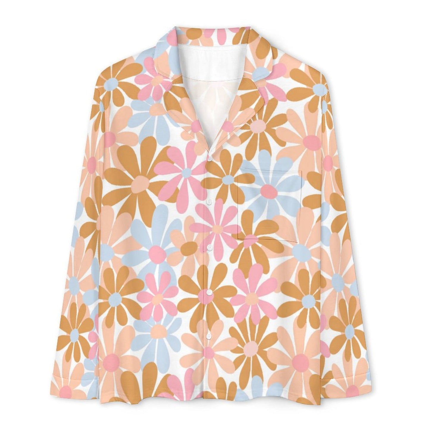 Long Pajama Set - Big Flower Print