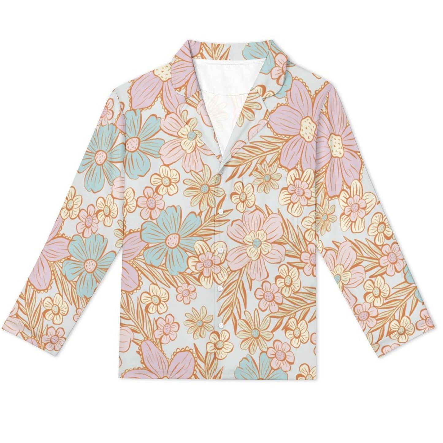 Long Pajama Set - Pastel Flowers