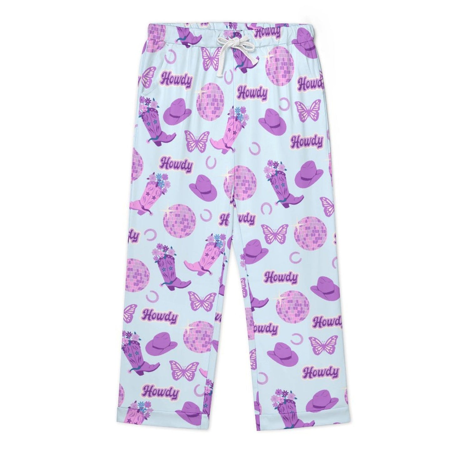 Long Pajama Set - Purple Disco Cowgirl
