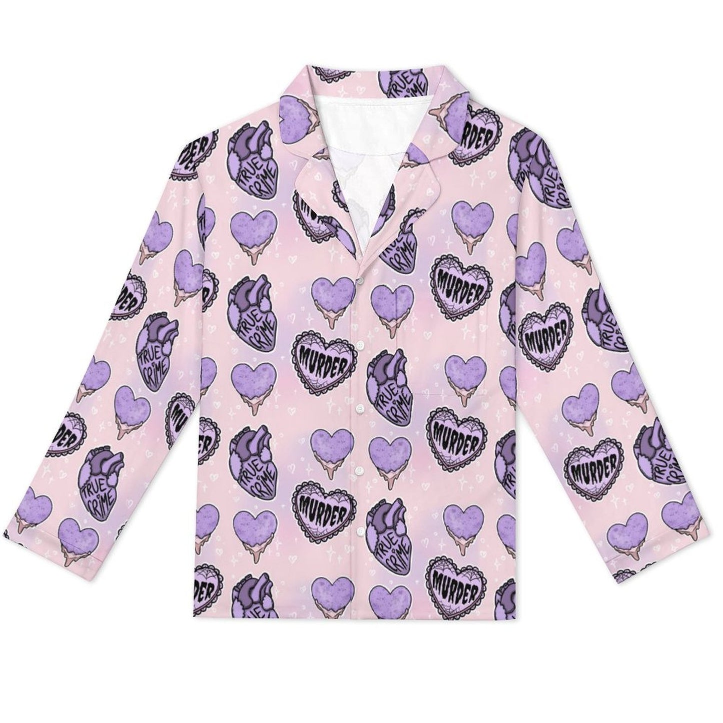 Long Pajama Sets - Purple Murder Hearts