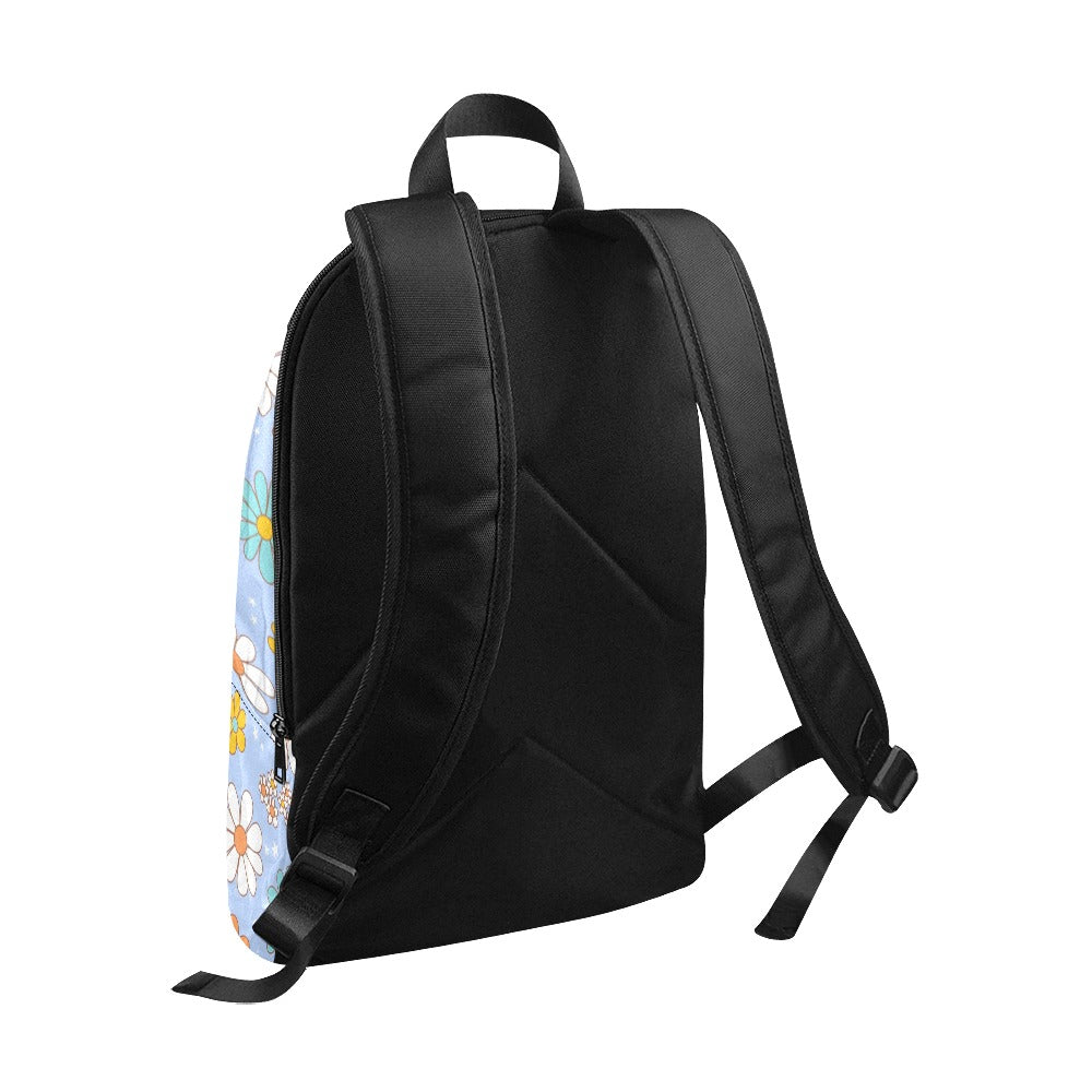 Large Backpack - Blue Flower Pattern