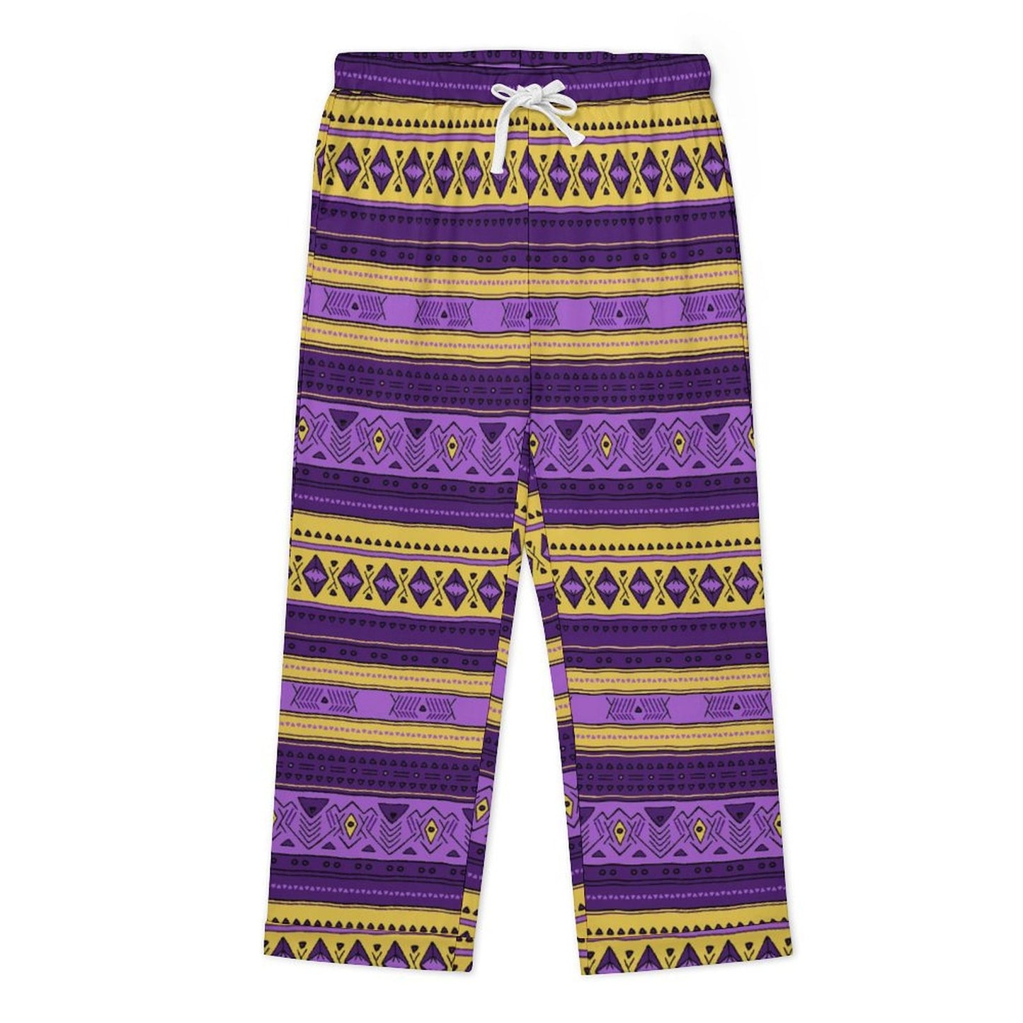 Long Pajama Set - Purple & Gold Pattern
