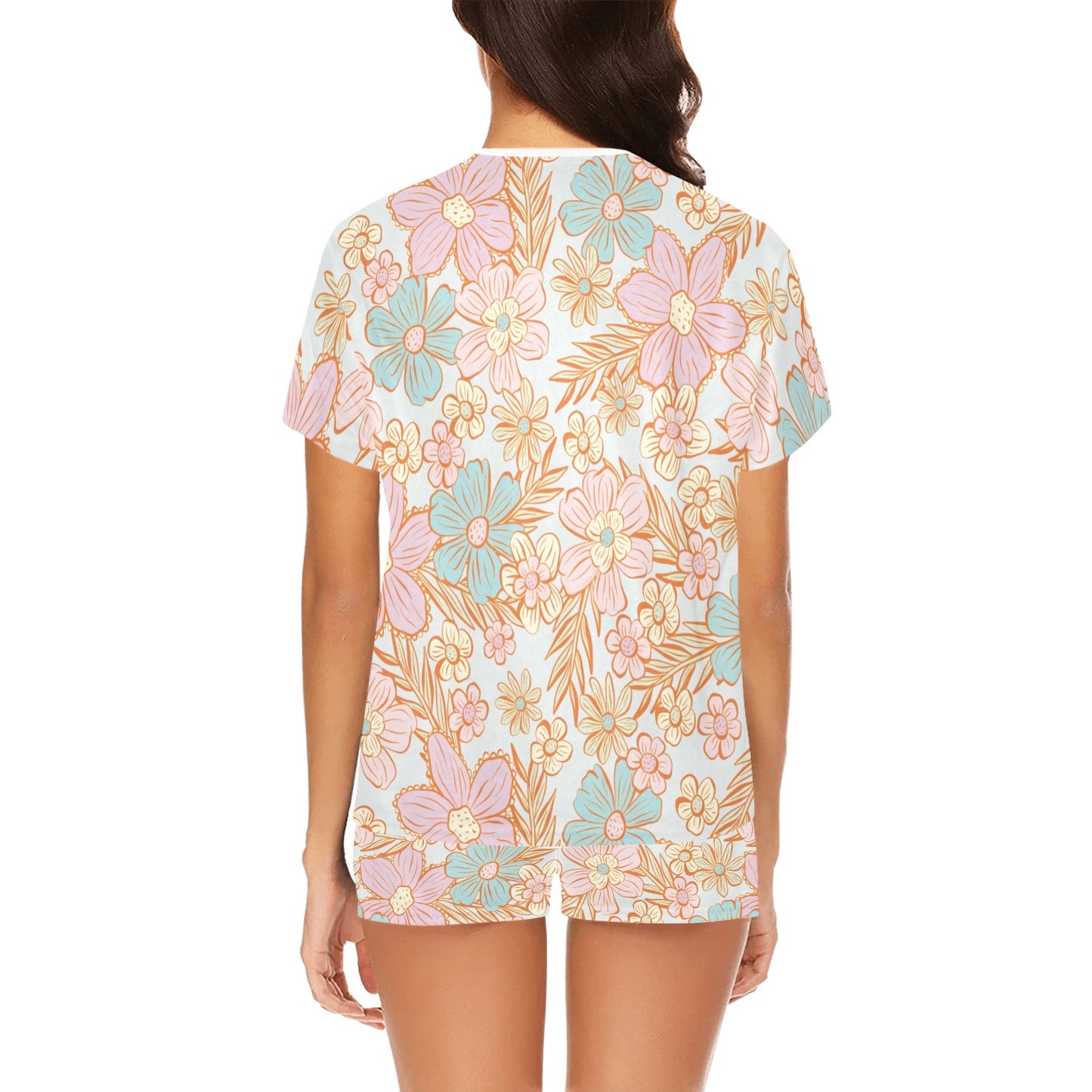 Short Pajama Set - Pastel Flowers