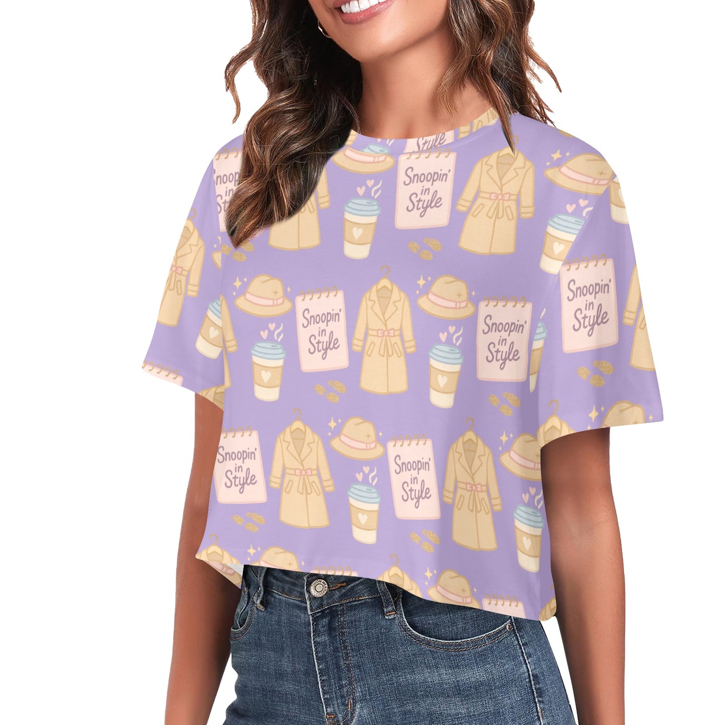 Crop Tee - Snoopin' In Style - True Crime Investigator