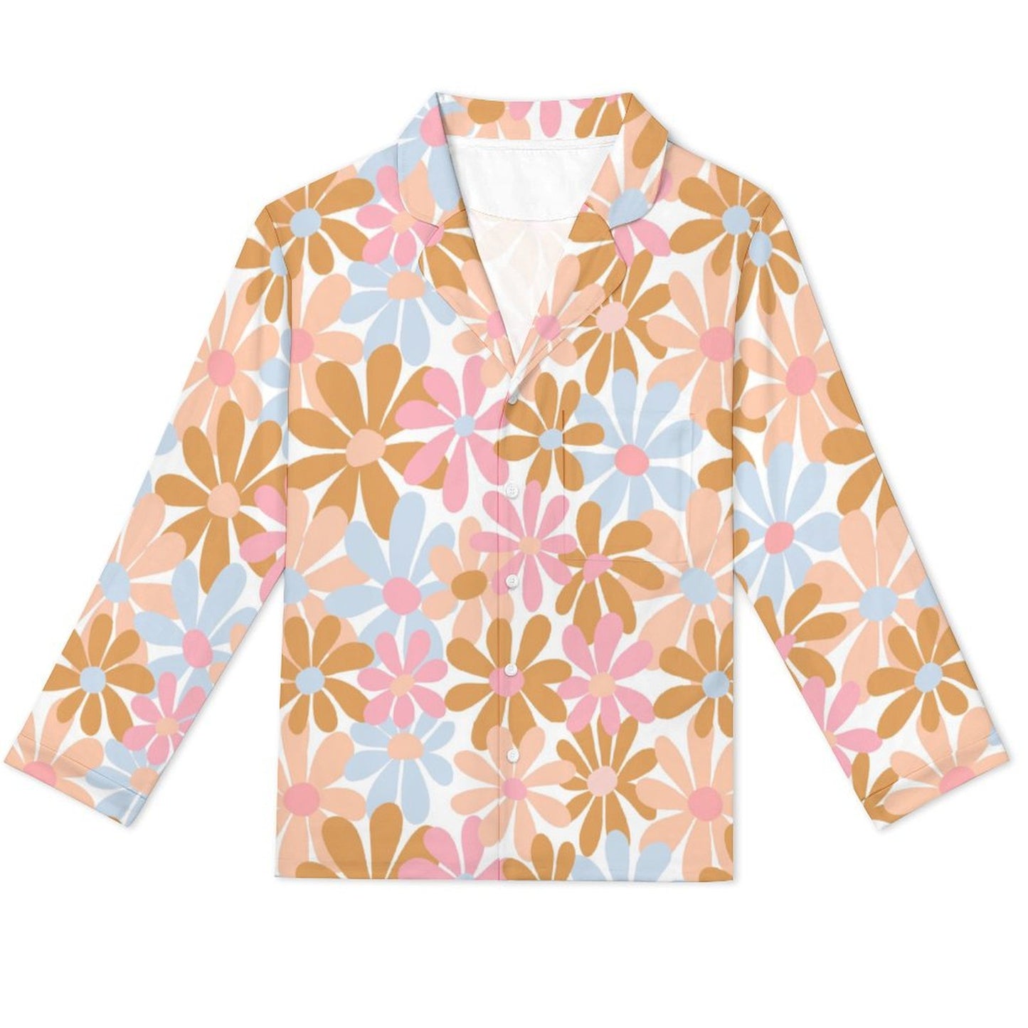 Long Pajama Set - Big Flower Print