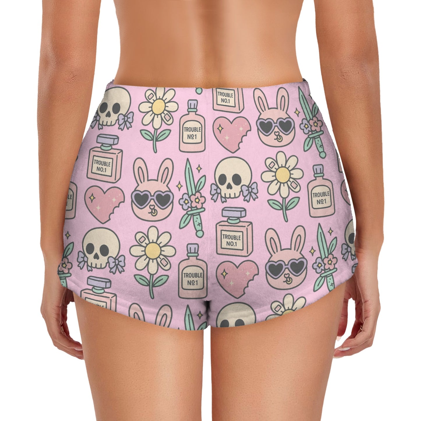 Trouble Bunnies Women's Flannel Pajama Shorts