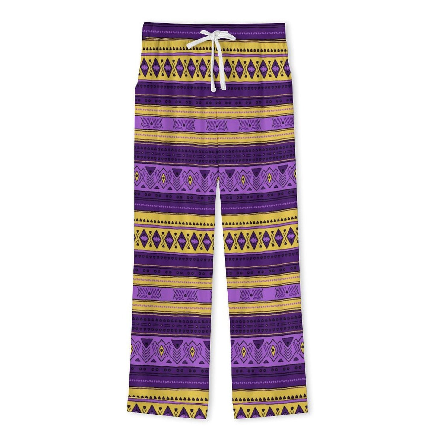 Long Pajama Set - Purple & Gold Pattern