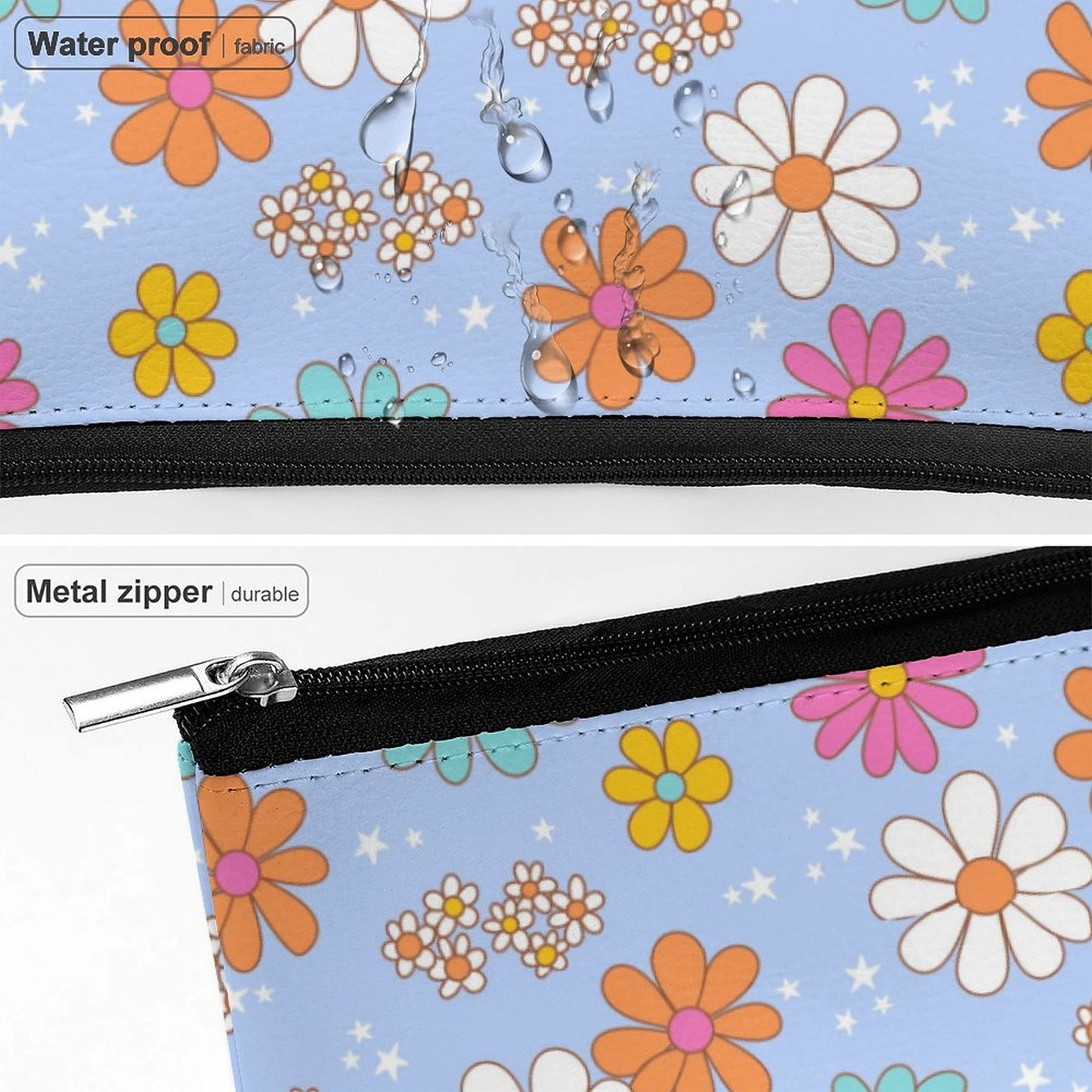 Cosmetic Bag - Blue Flower Print